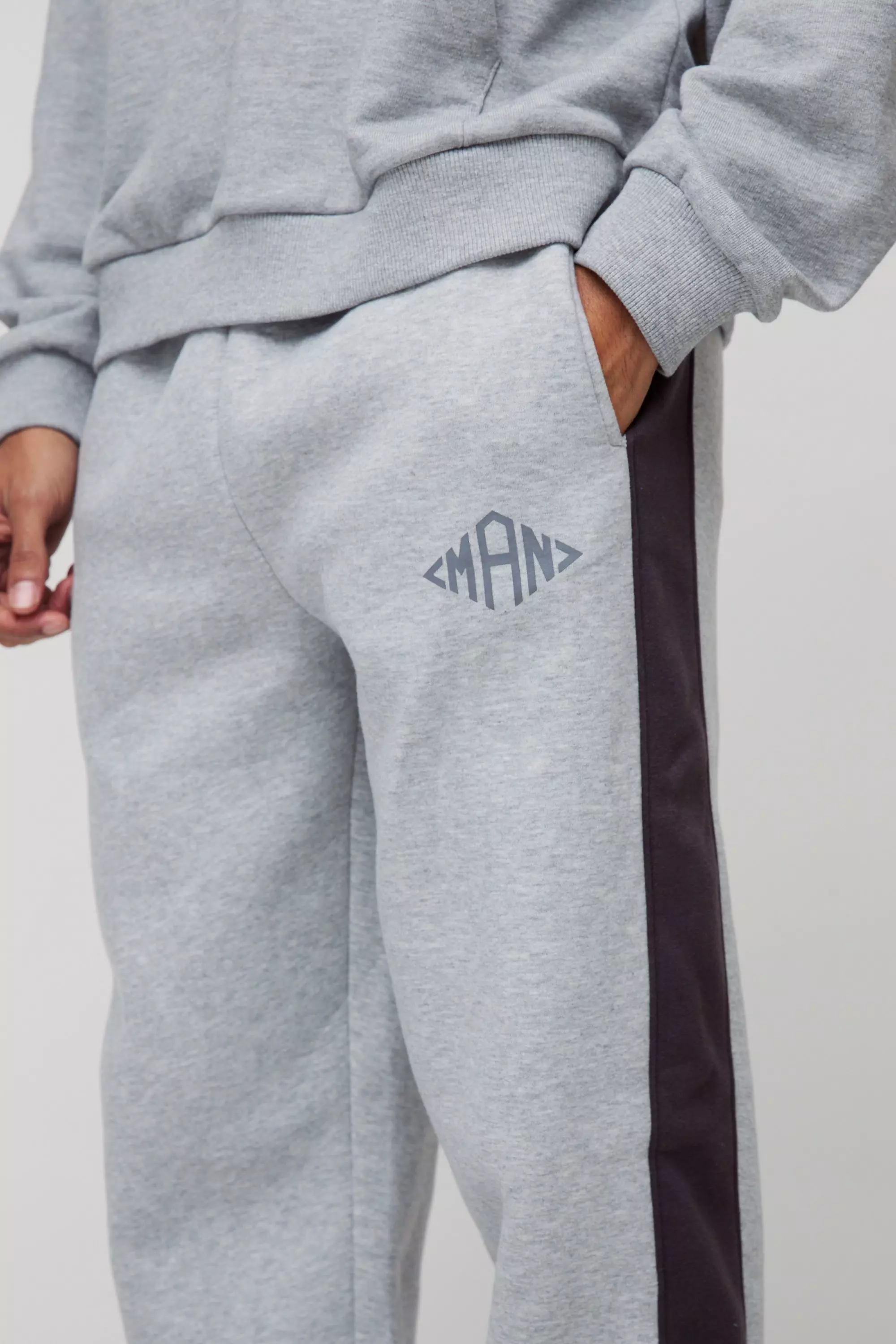 Man Colorblock Jogginghose, Charcoal alternatives Bild
