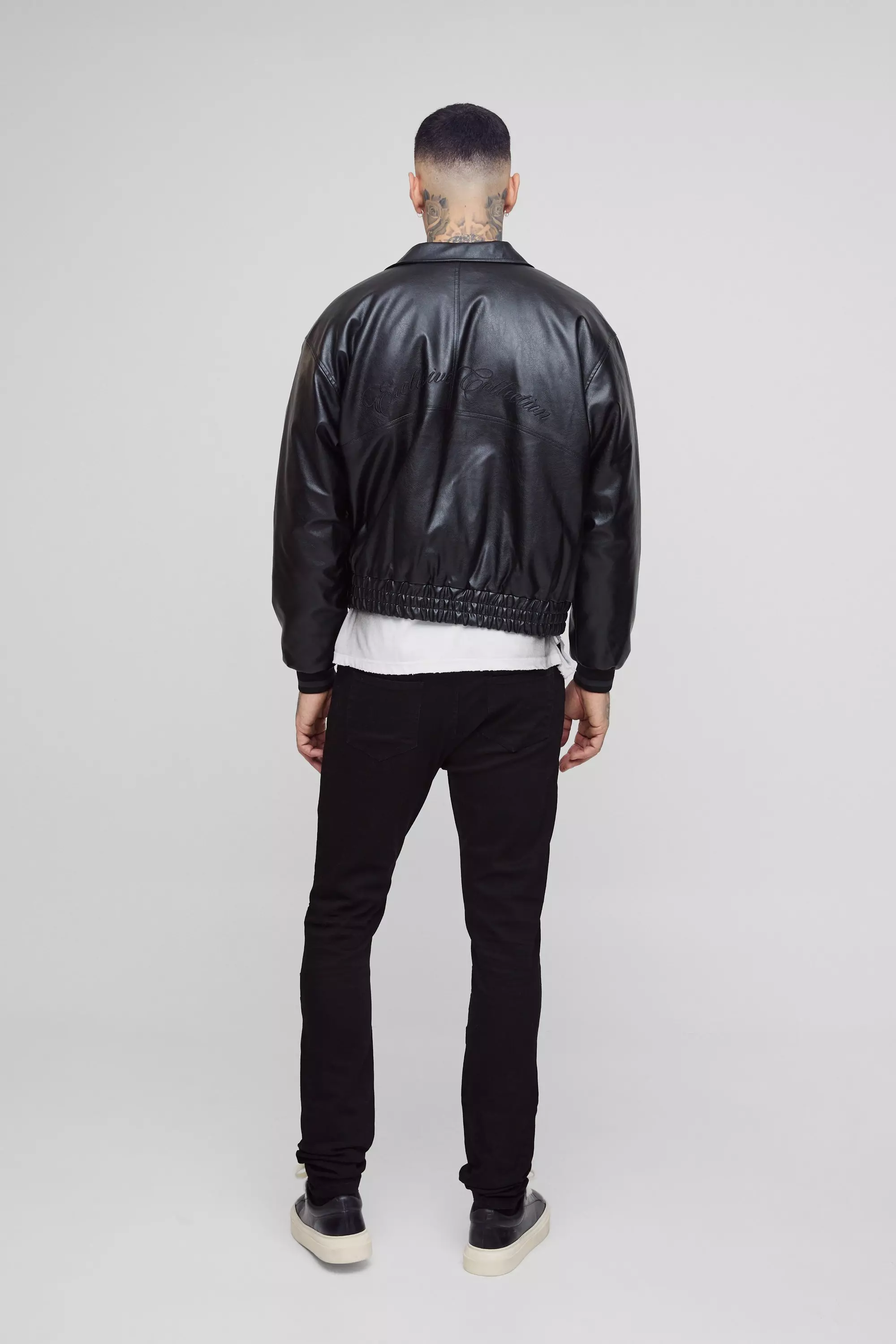 Tall Skinny Biker Panel Jeans in True Black alternative image