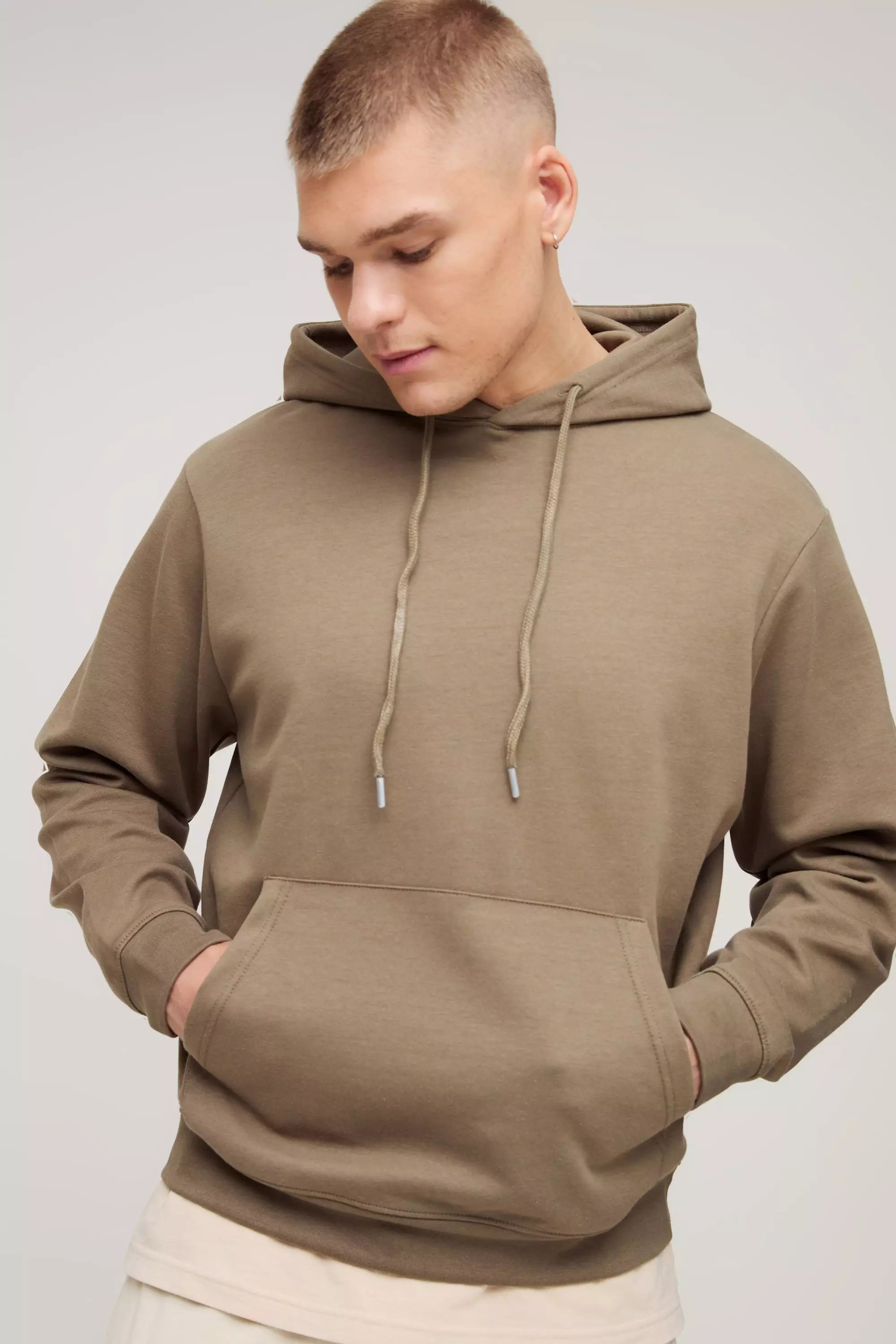 Khaki Heavyweight Interlock Hoodie