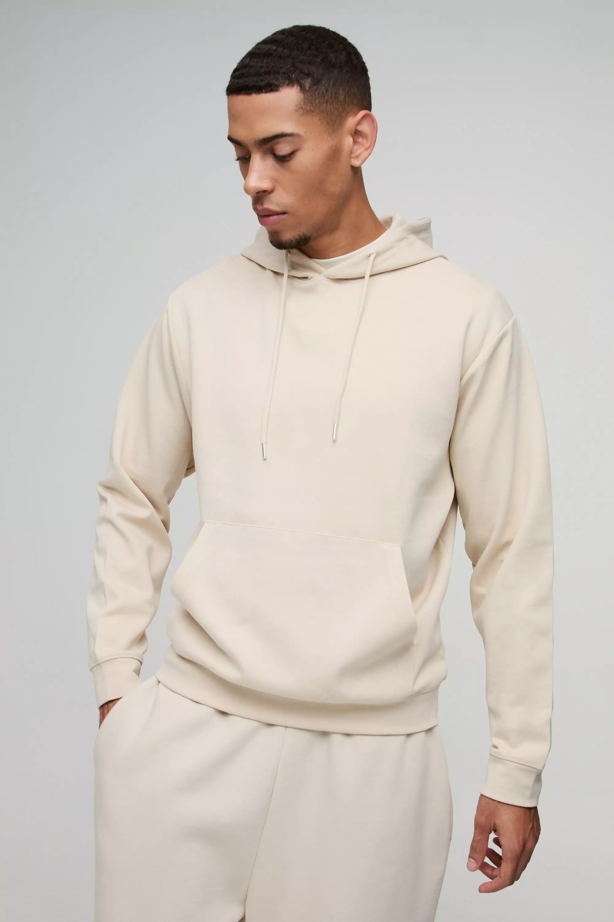 Heavyweight Interlock Hoodie Stone