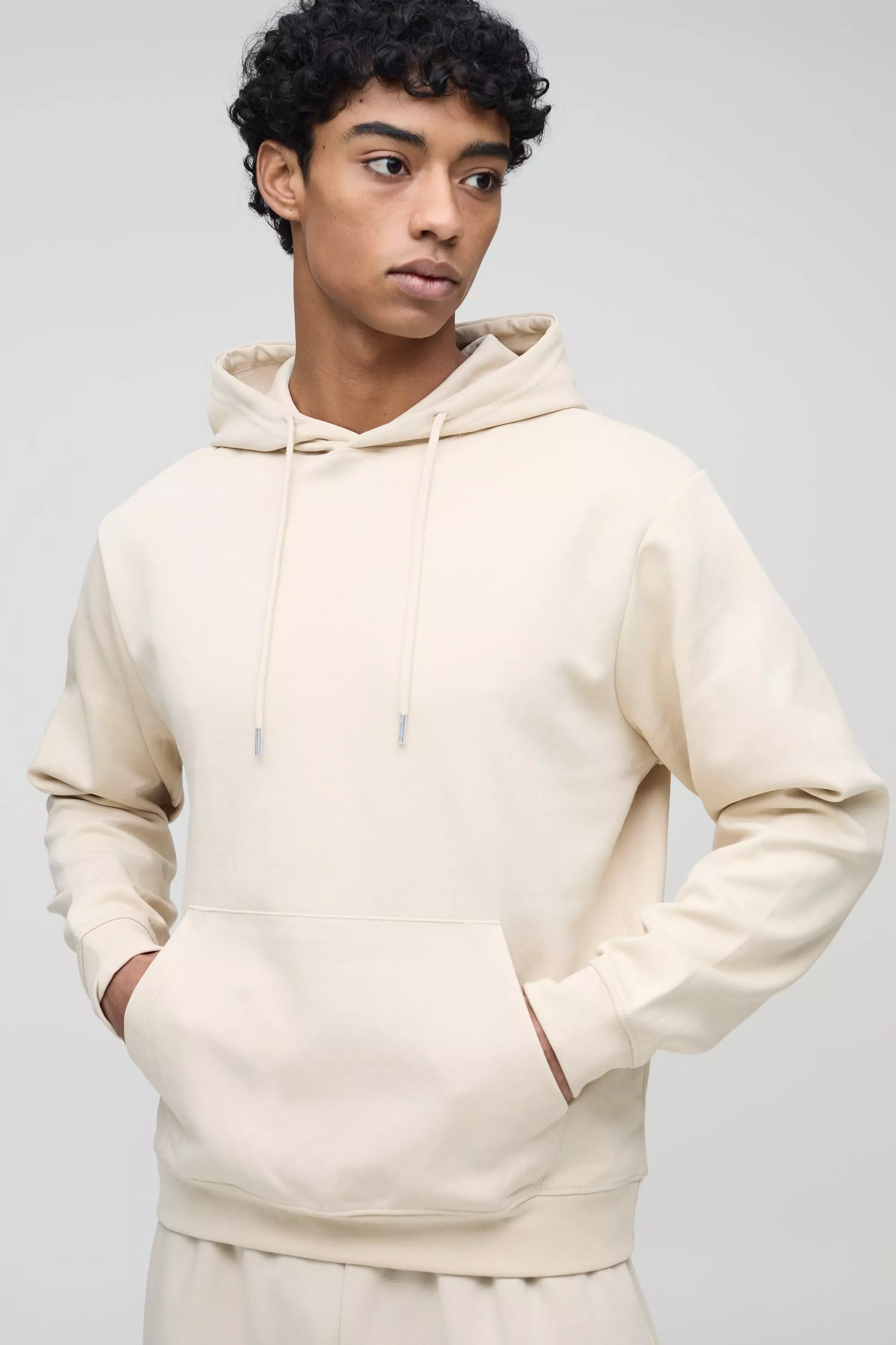Stone Regular Fit Heavyweight Interlock Hoodie alternative image
