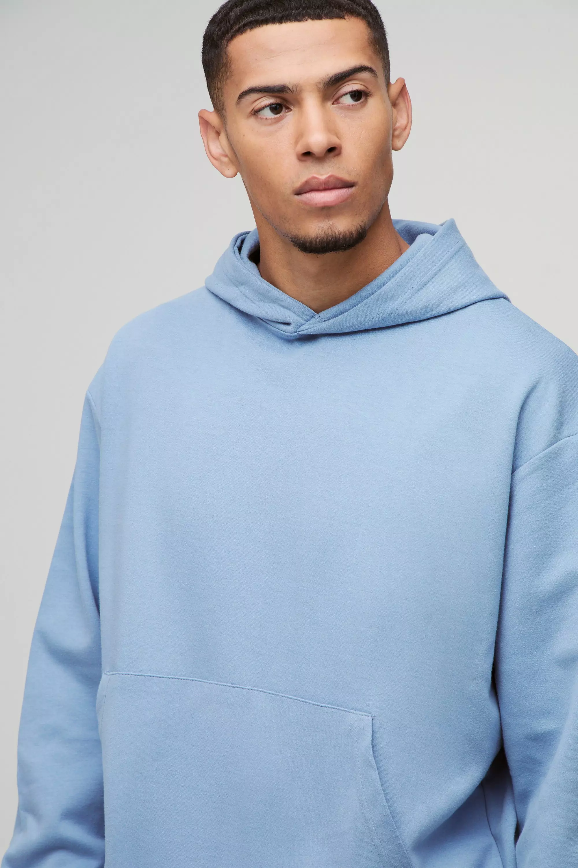 Dusty blue Oversized Boxy Heavyweight Interlock Hoodie alternative image