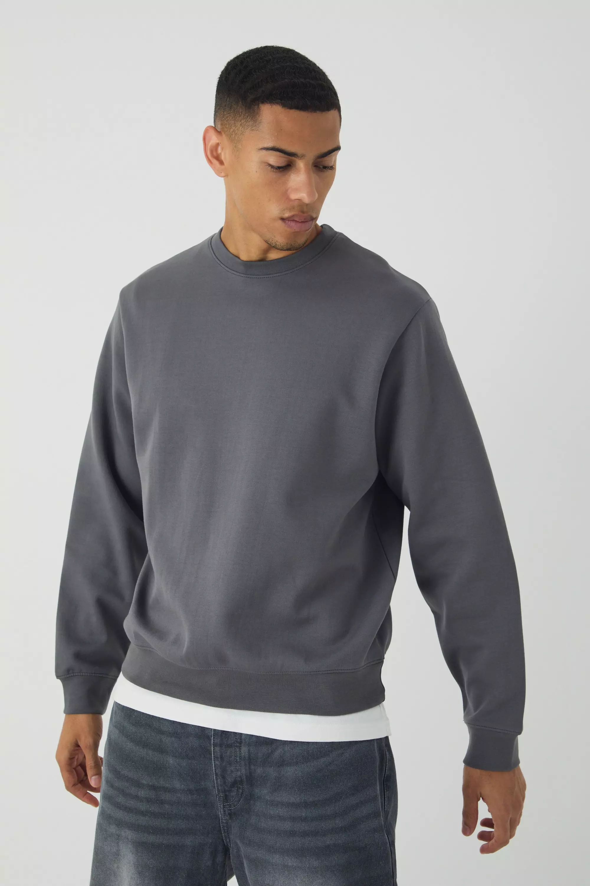 Felpa Pesante Super Clean In Maglia Intrecciata, Grey immagine alternativa