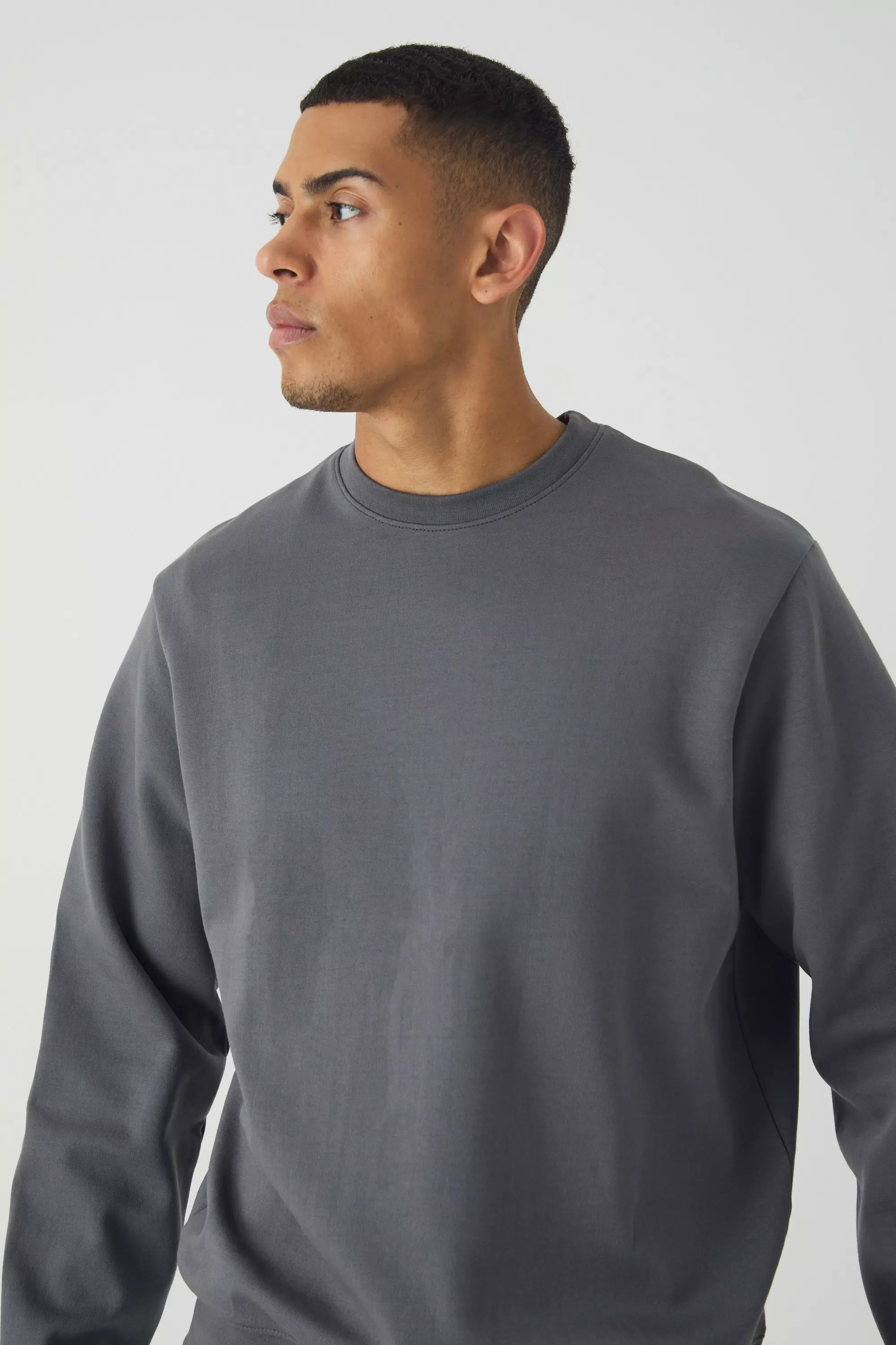 Felpa Pesante Super Clean In Maglia Intrecciata, Grey immagine alternativa
