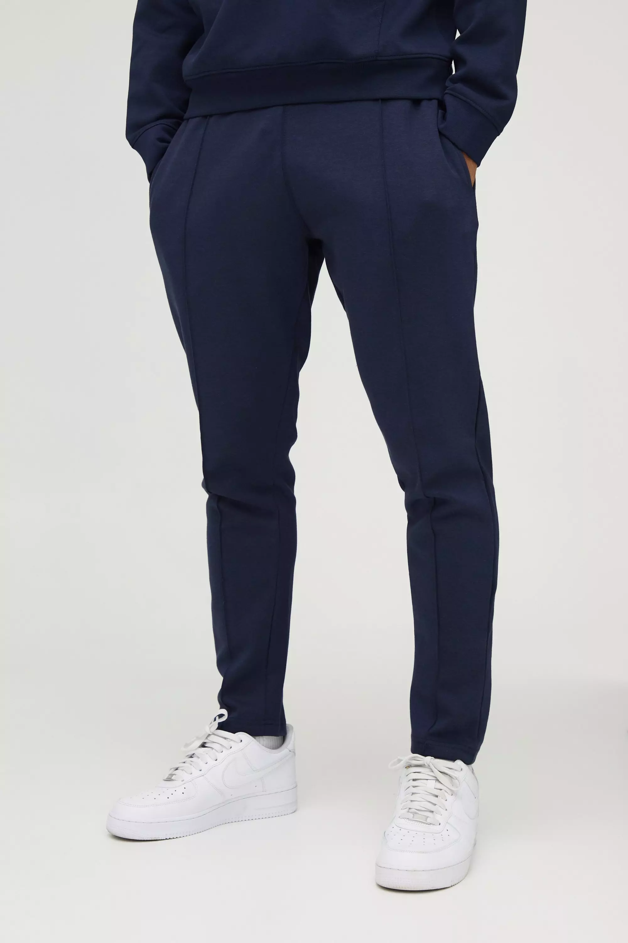 Slim Tapered Heavyweight Super Clean Interlock Jogger Navy