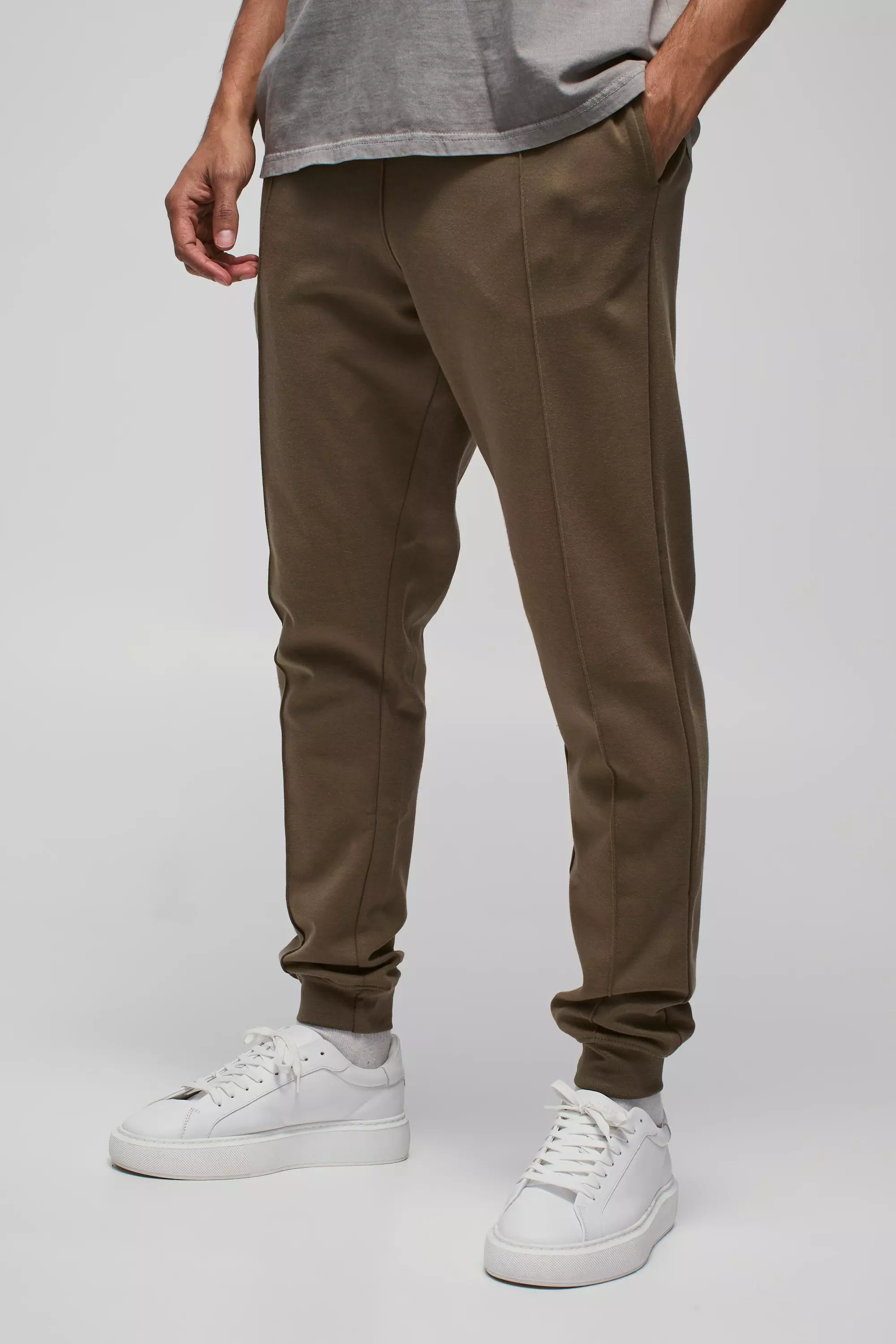 Khaki Slim Tapered Heavyweight  Interlock Jogger alternative image