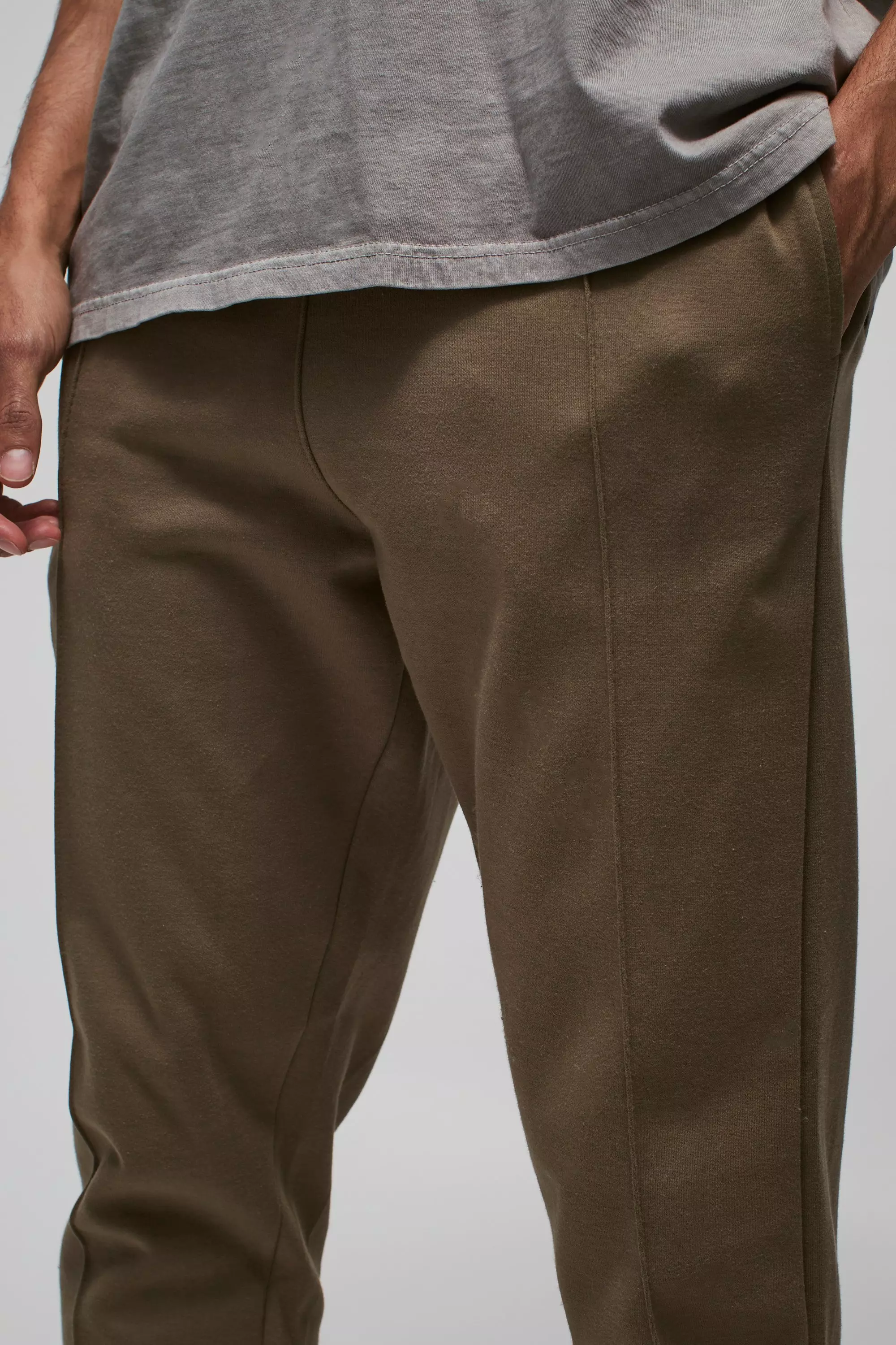 Khaki Slim Tapered Heavyweight  Interlock Sweatpants alternative image