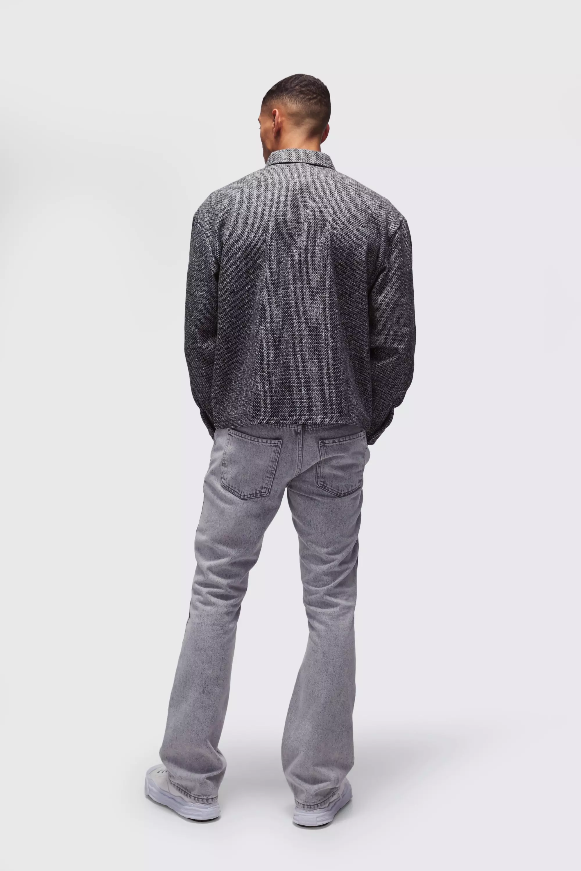 Black Oversized Overhemd Met Twee Zakken En Rits alternatieve afbeelding