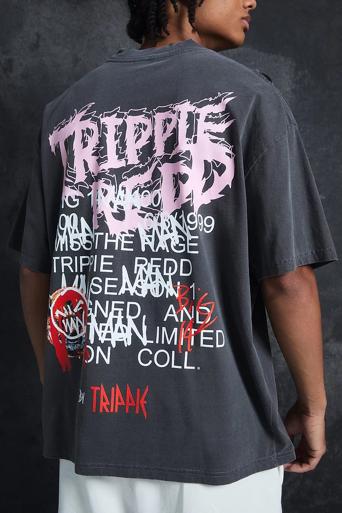 Trippie Redd Oversized Extended Neck Heavyweight Washed Life Trippie Redd Oversized Extended Neck Heavyweight Washed Life