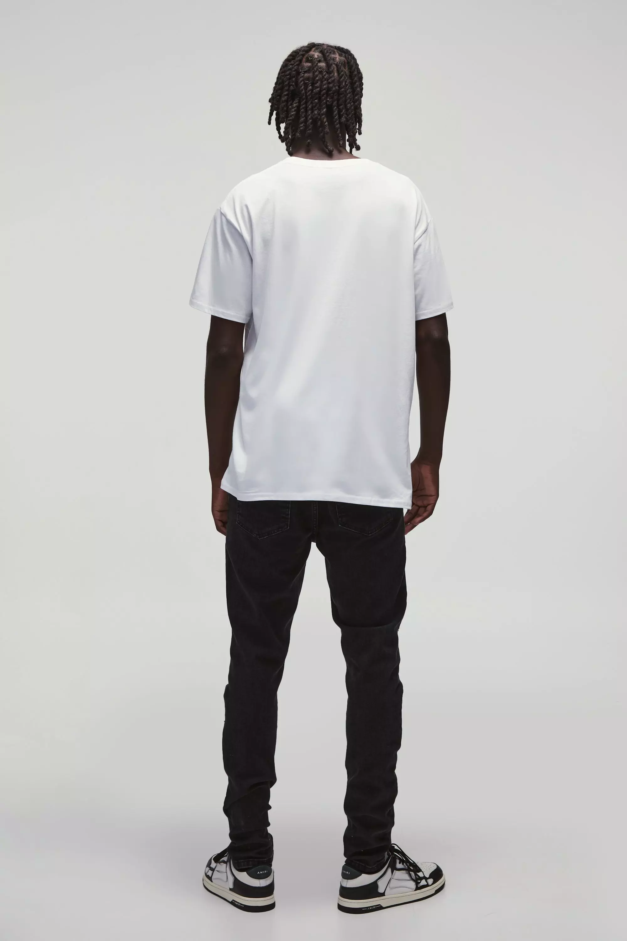 True black Skinny Stretch All Over Rip Denim Jeans alternative image