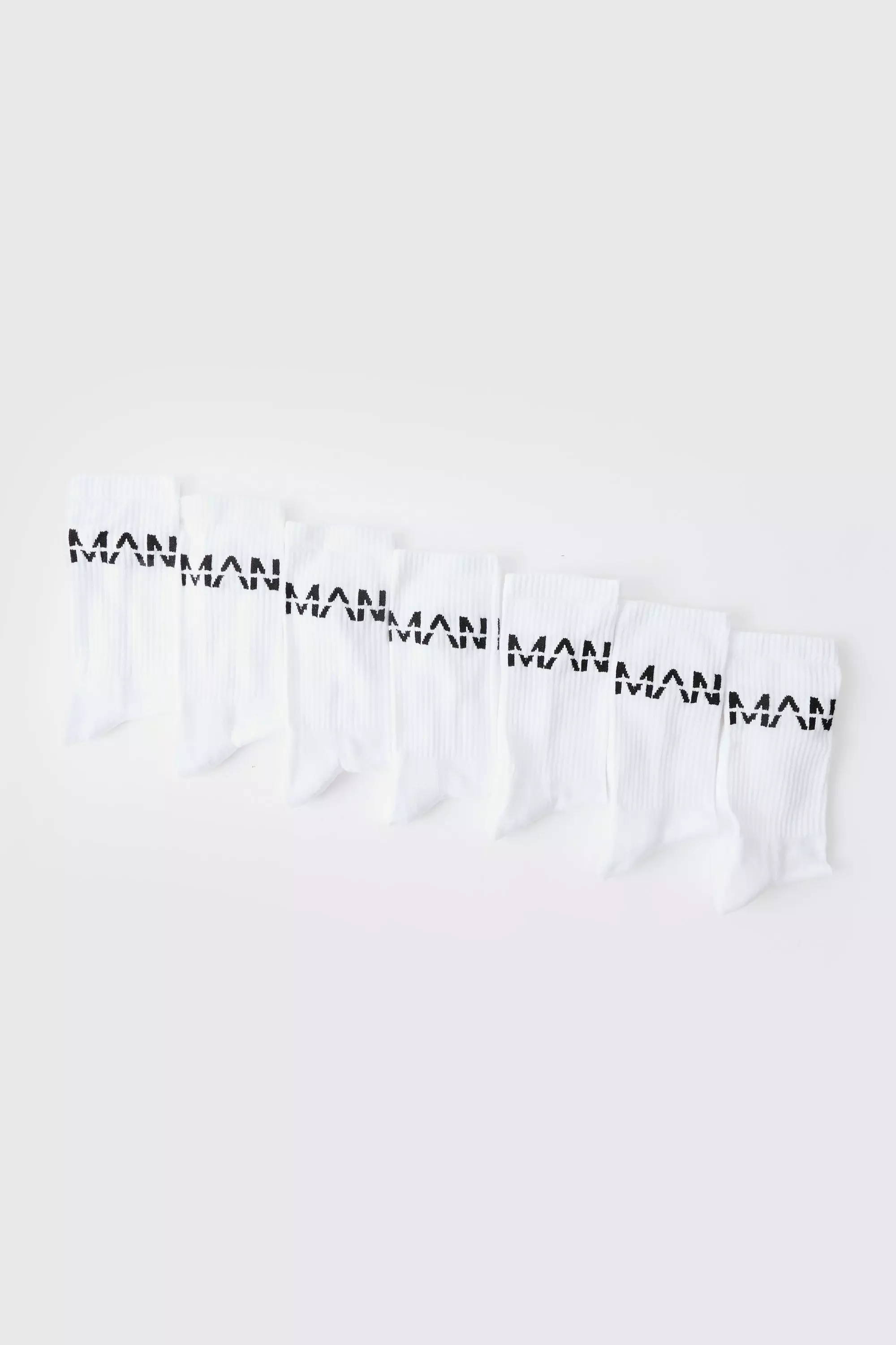 White 7 Pack MAN Dash Sports Socks alternative image