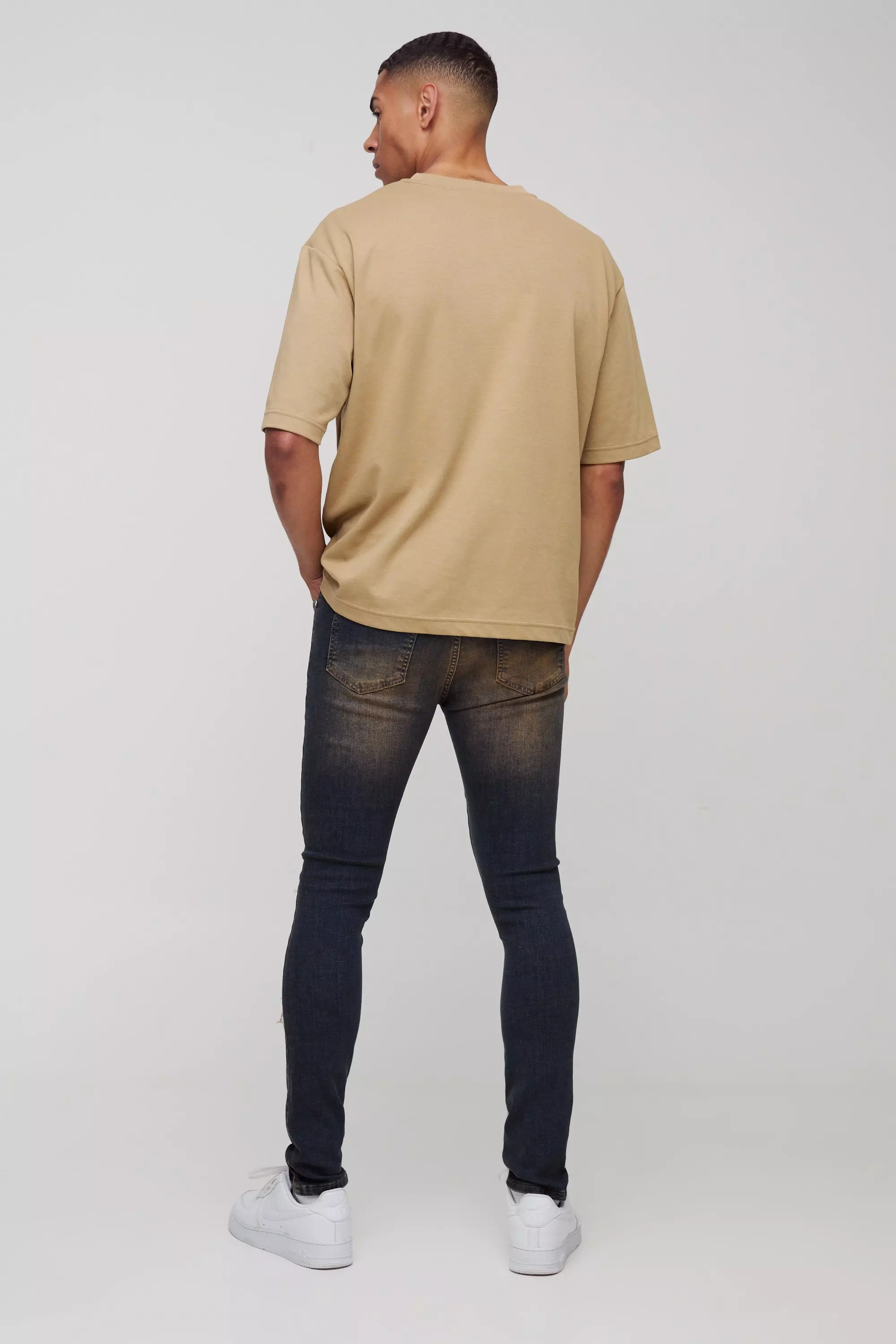 Mid blue Gescheurde Super Skinny Jeans alternatieve afbeelding