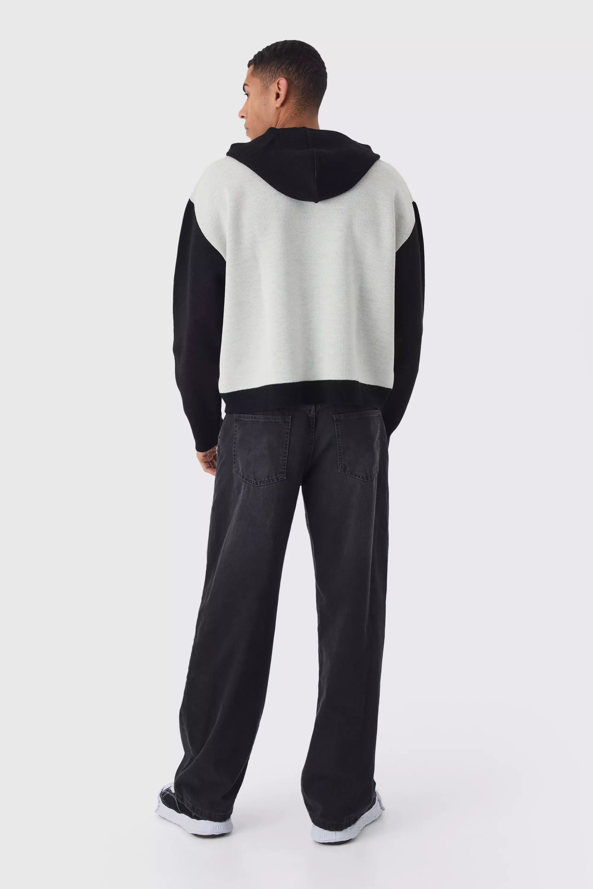 White Versleten Varsity Hoodie alternatieve afbeelding