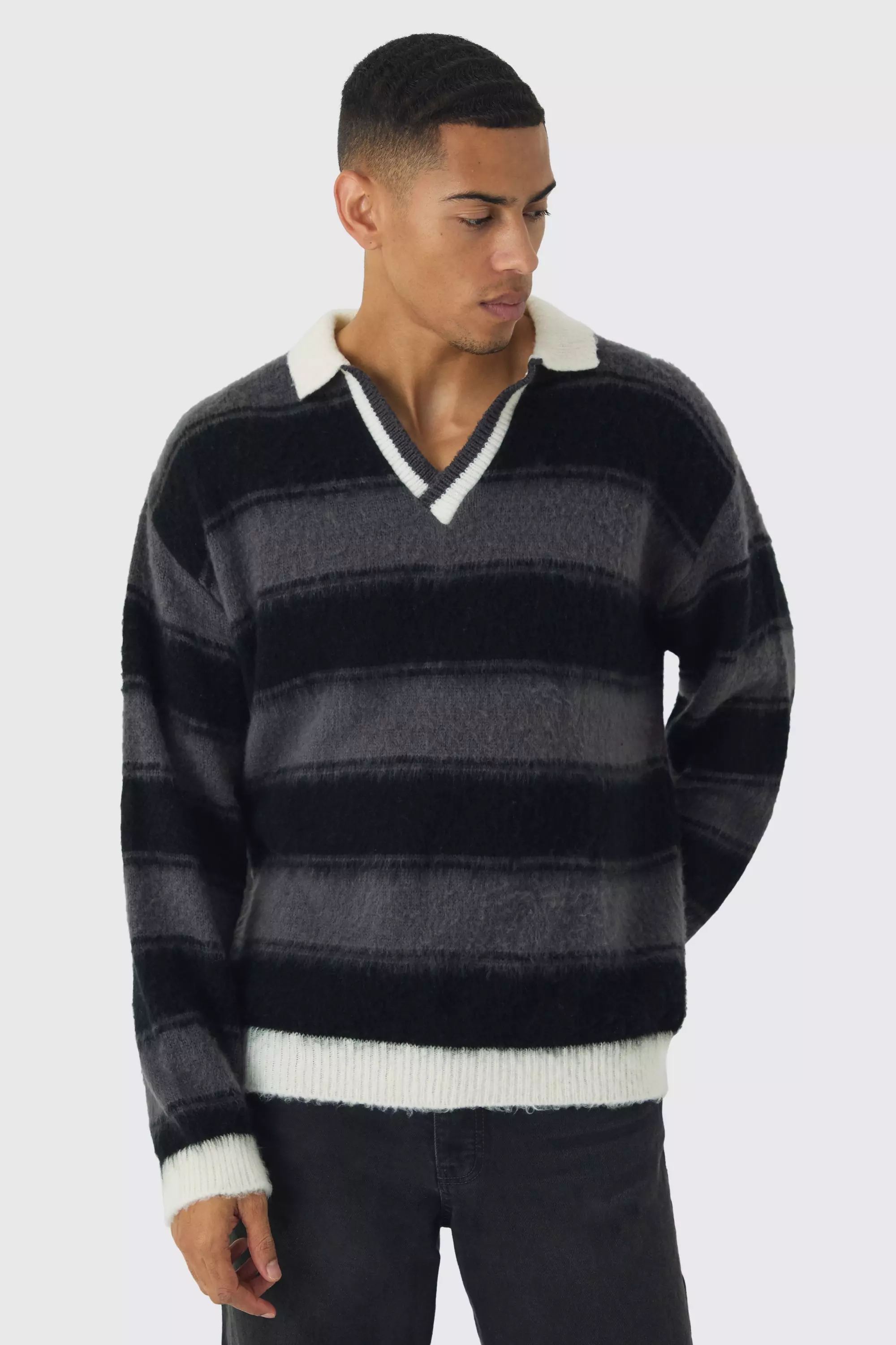 Black Oversized Brushed Knit Official Football Top alternative image