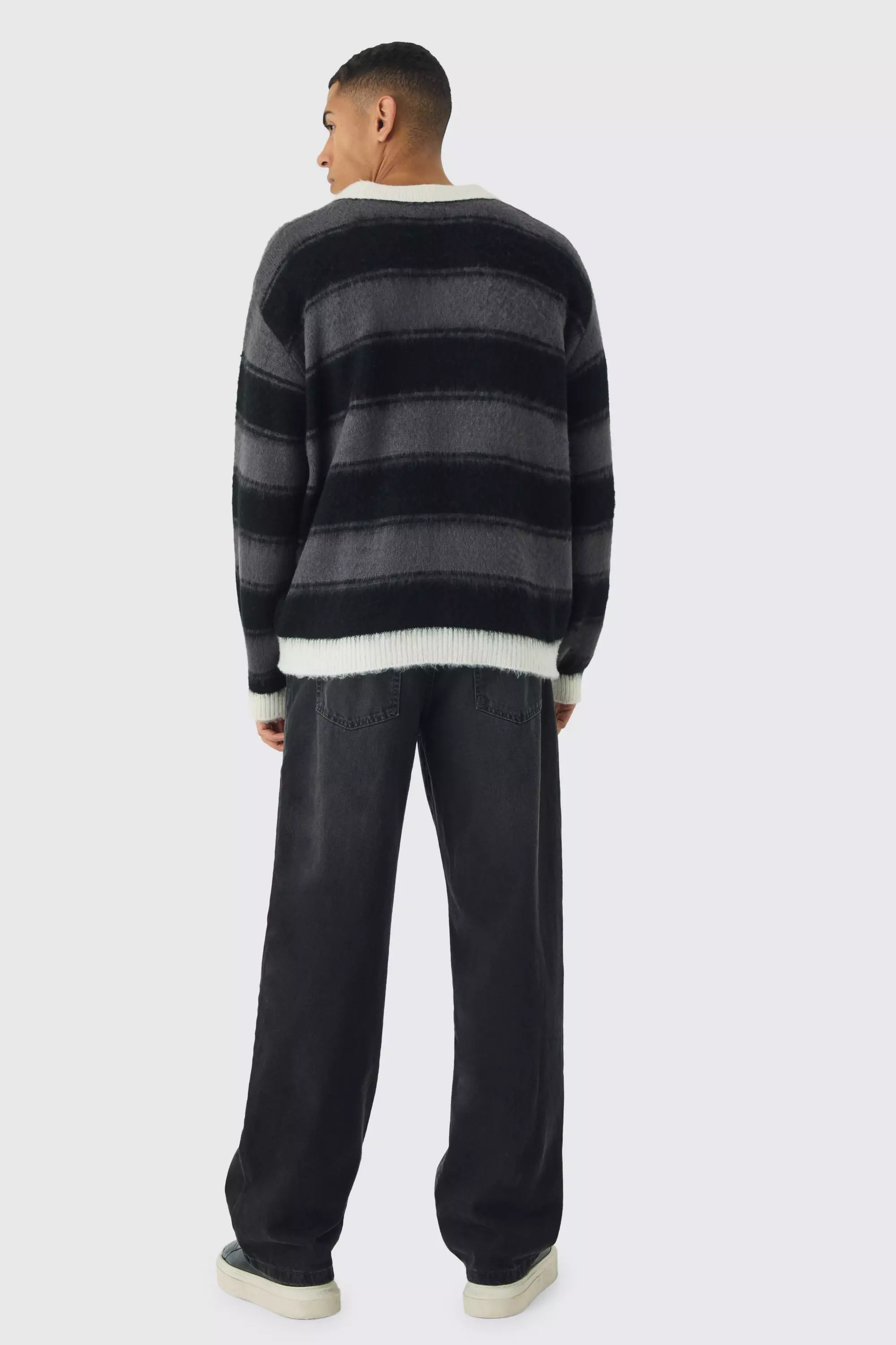 Black Oversized Brushed Knit Official Football Top alternative image