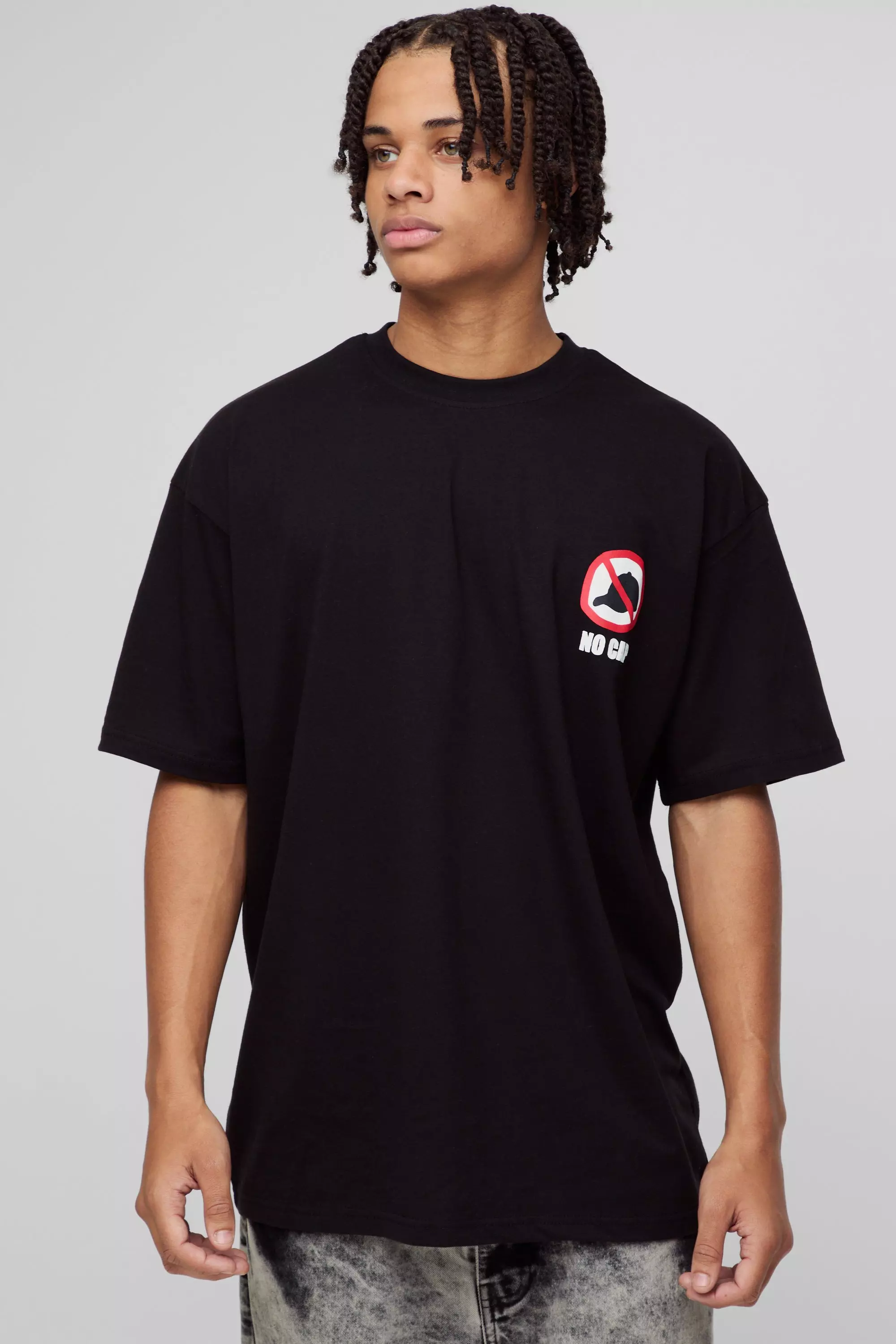 Oversized No Cap Graphic T-Shirt Black