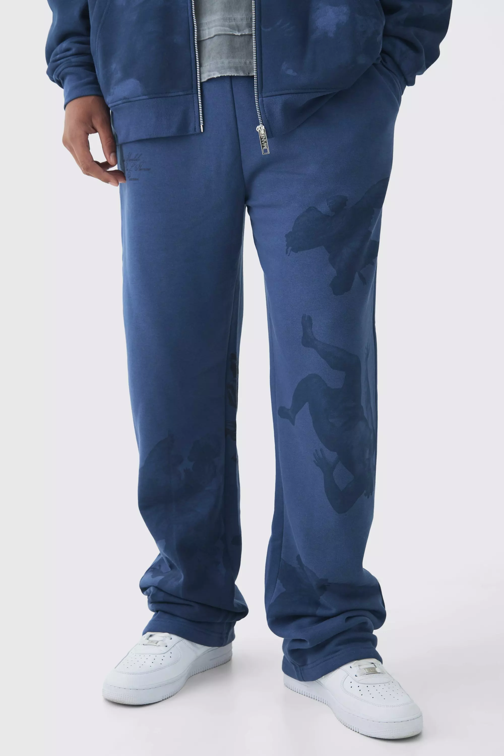 Navy Tall Relaxed Renaissance Print Sweatpants