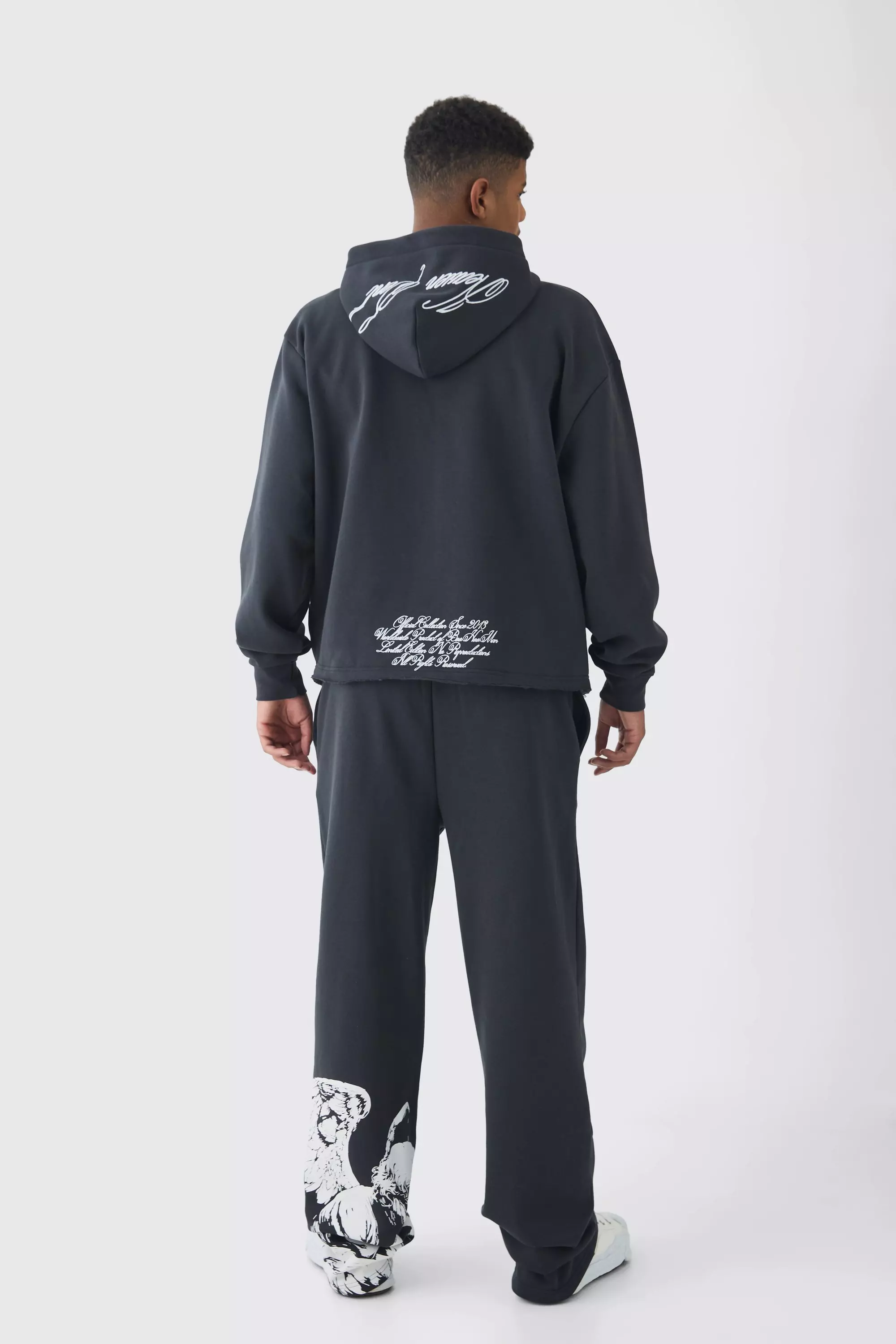 Charcoal Tall Relaxed Cherub Print Joggers alternative image