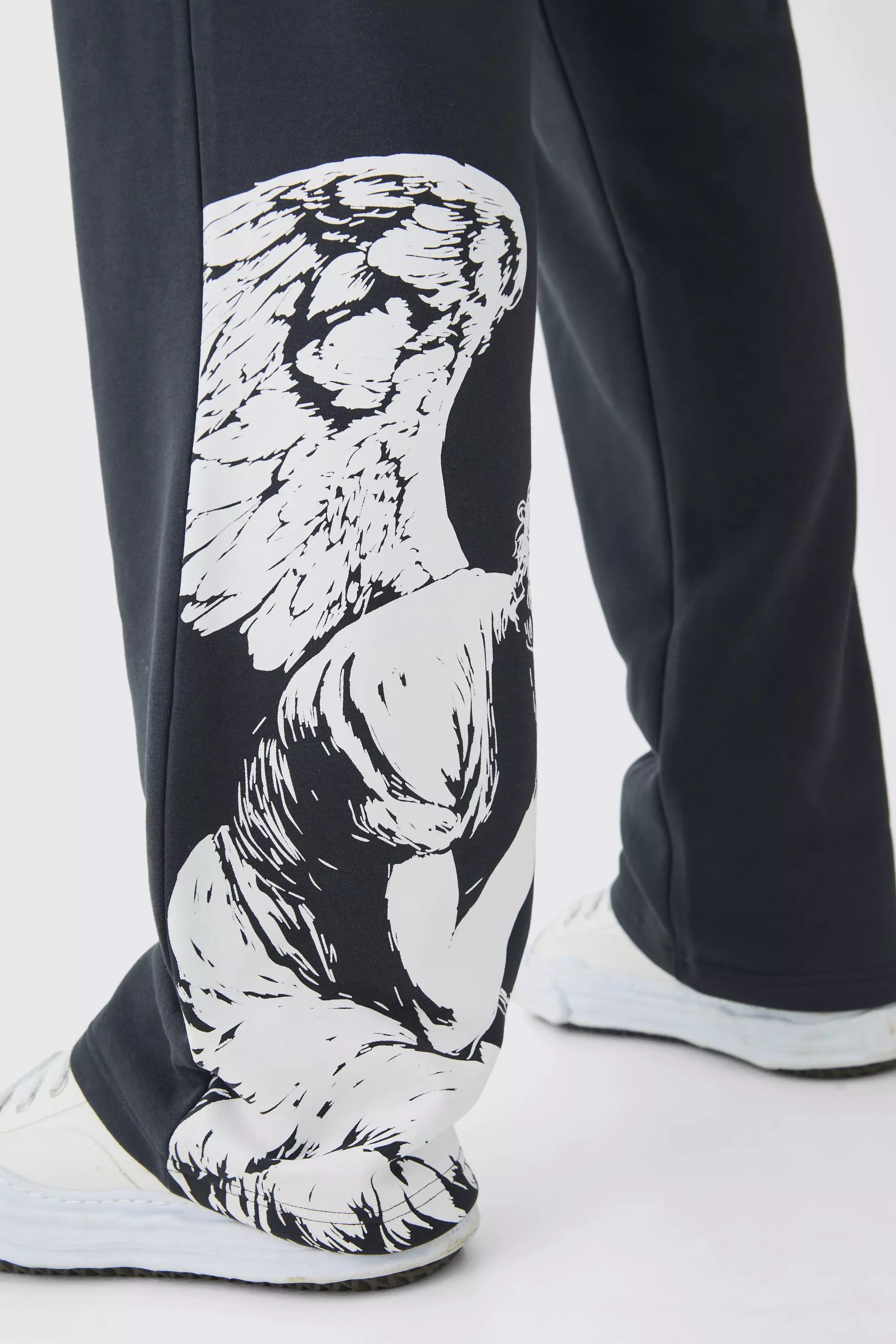 Charcoal Tall Relaxed Cherub Print Joggers alternative image