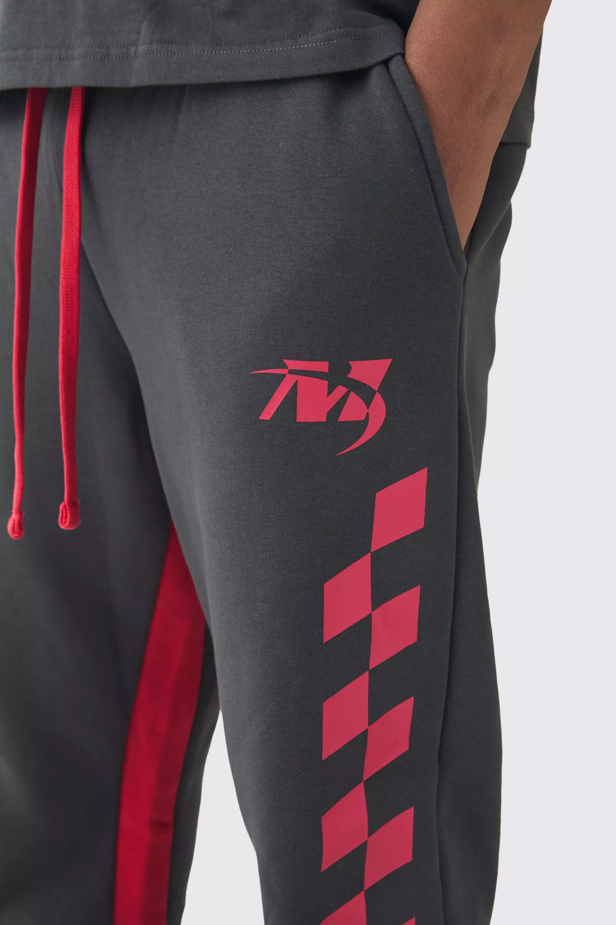 Charcoal Tall Slim Gusset Moto Sweatpants alternative image