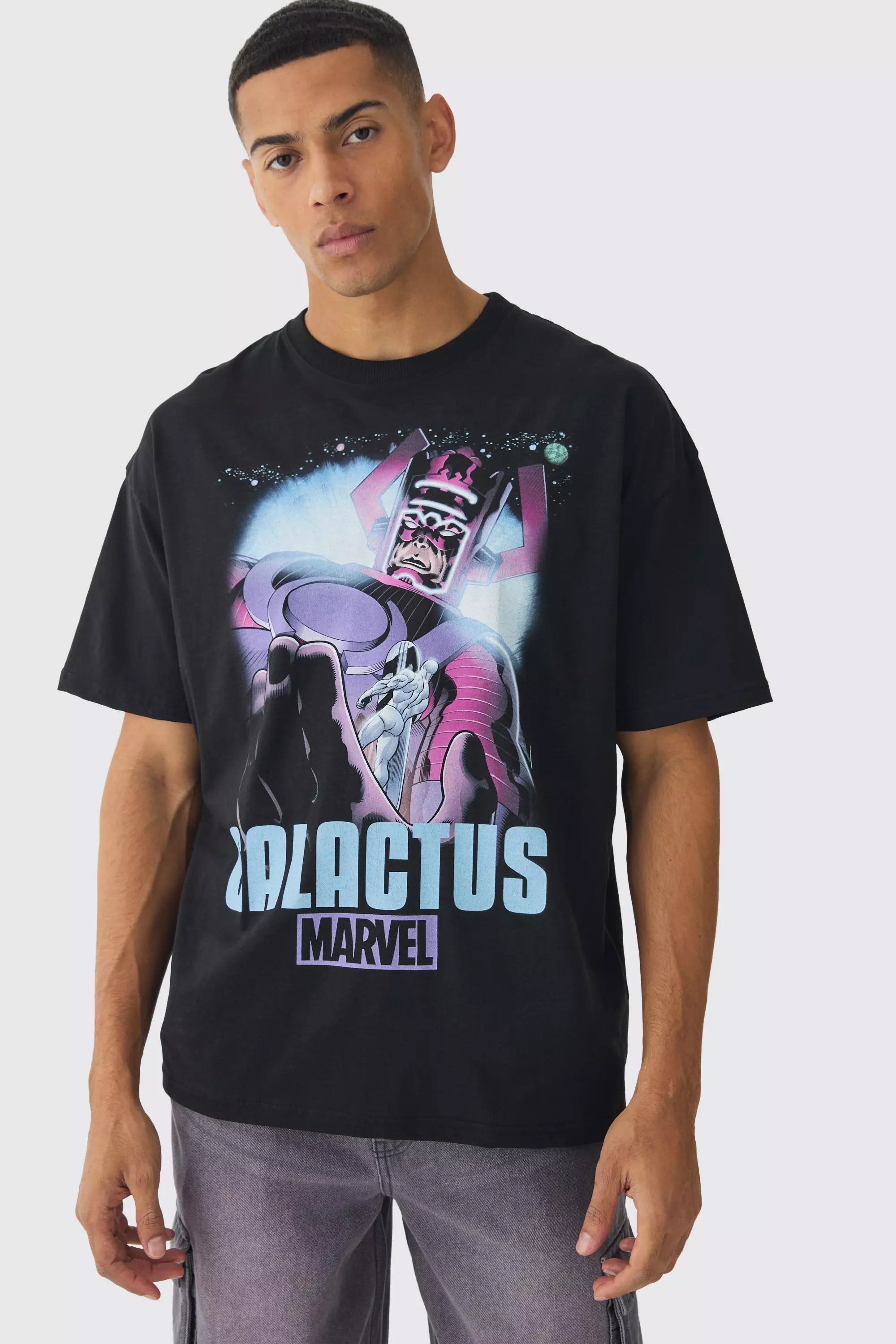 Oversized Marvel Galactus License Print T-Shirt Black