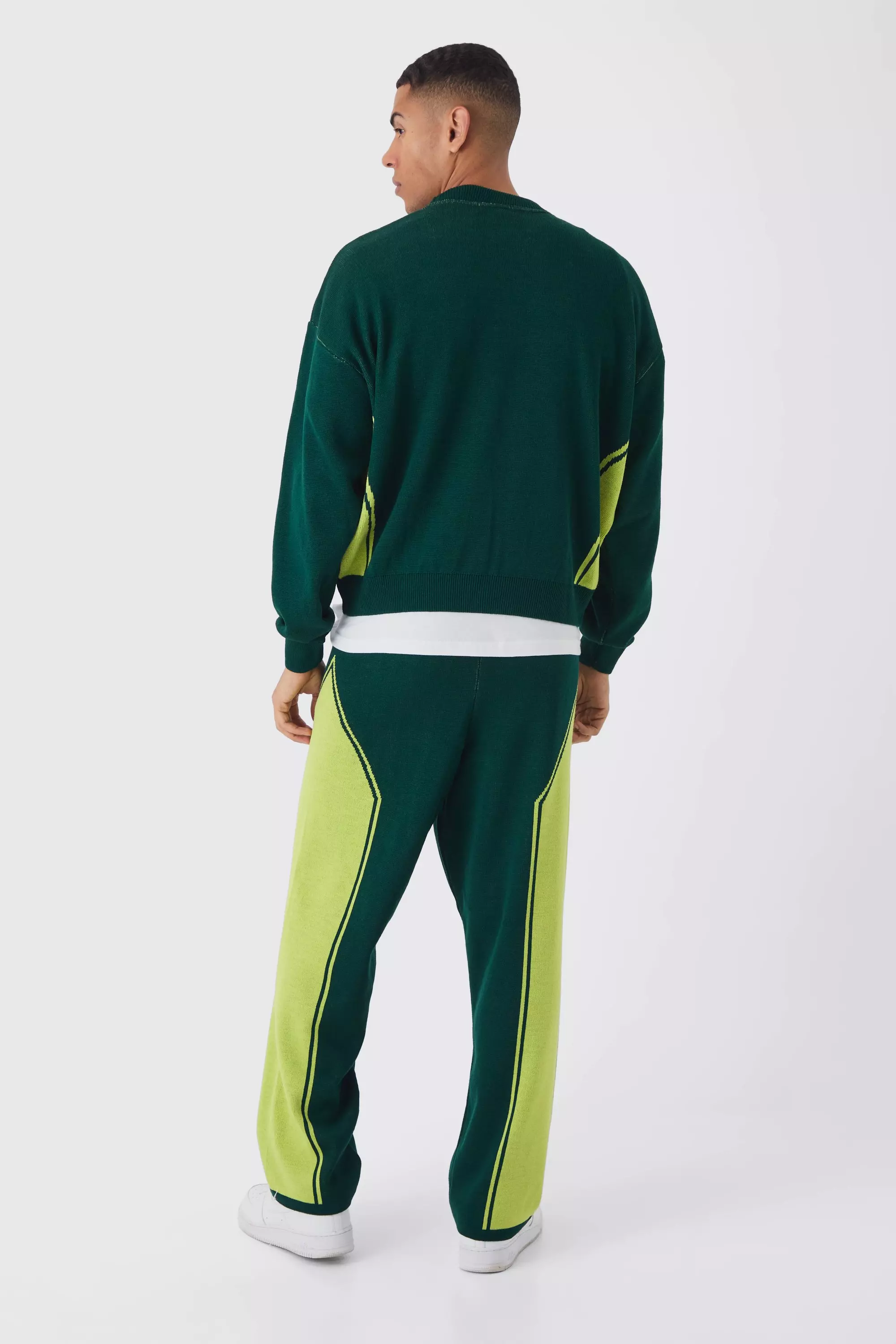 Green Wide Leg Moto Knitted Jogger alternative image