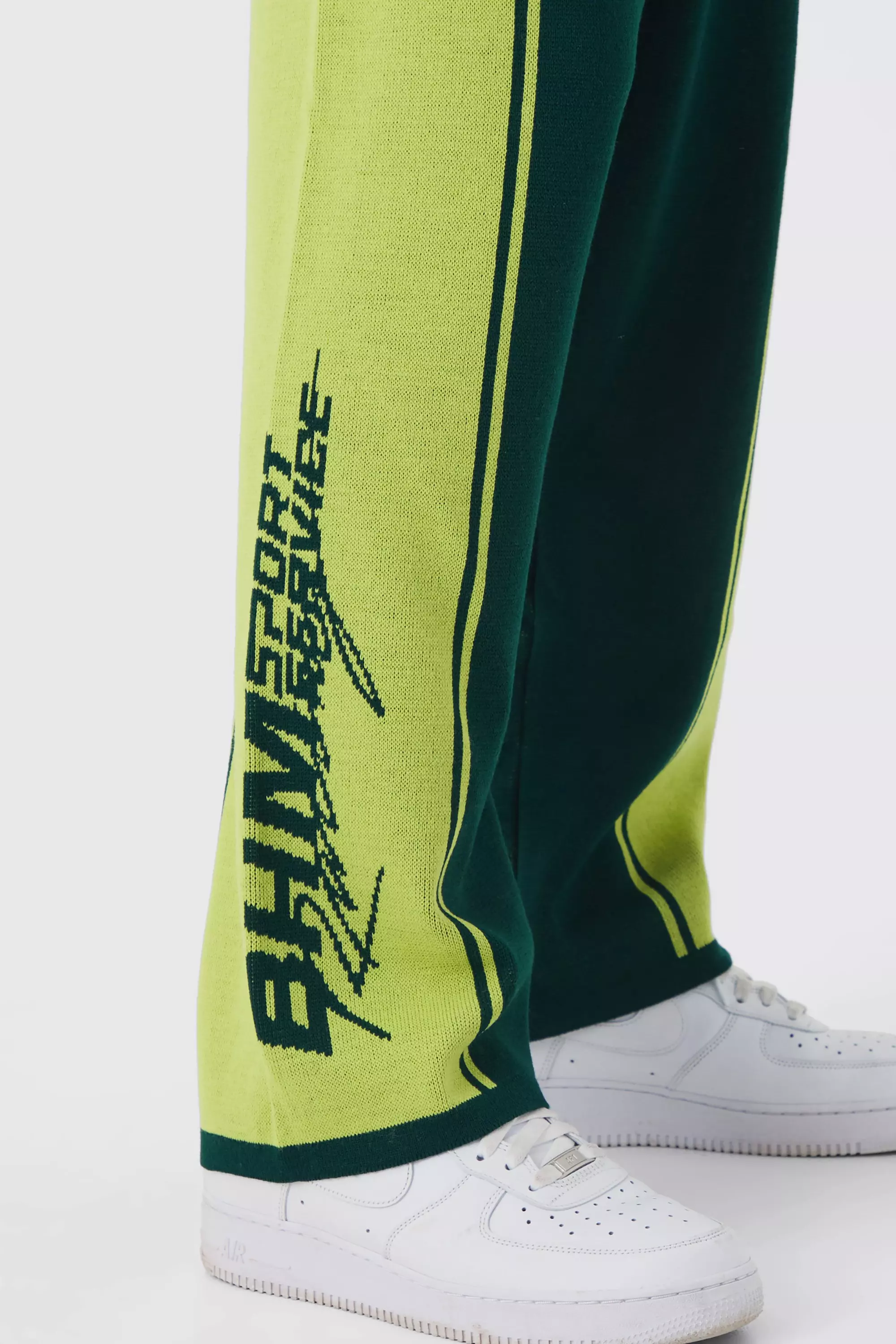 Green Wide Leg Moto Knitted Jogger alternative image