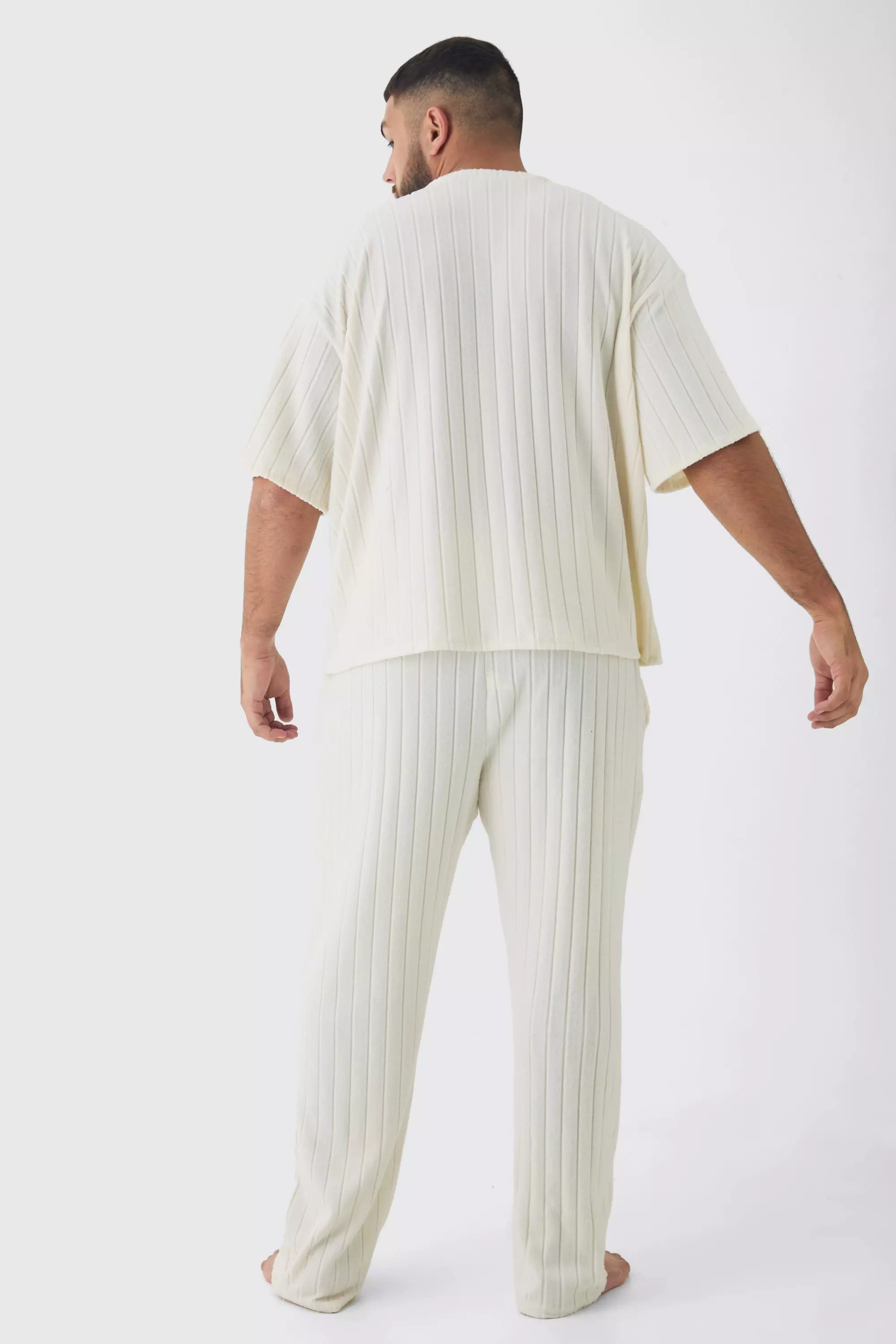Grande taille - Ensemble avec t-shirt et jogging, Ecru autre image