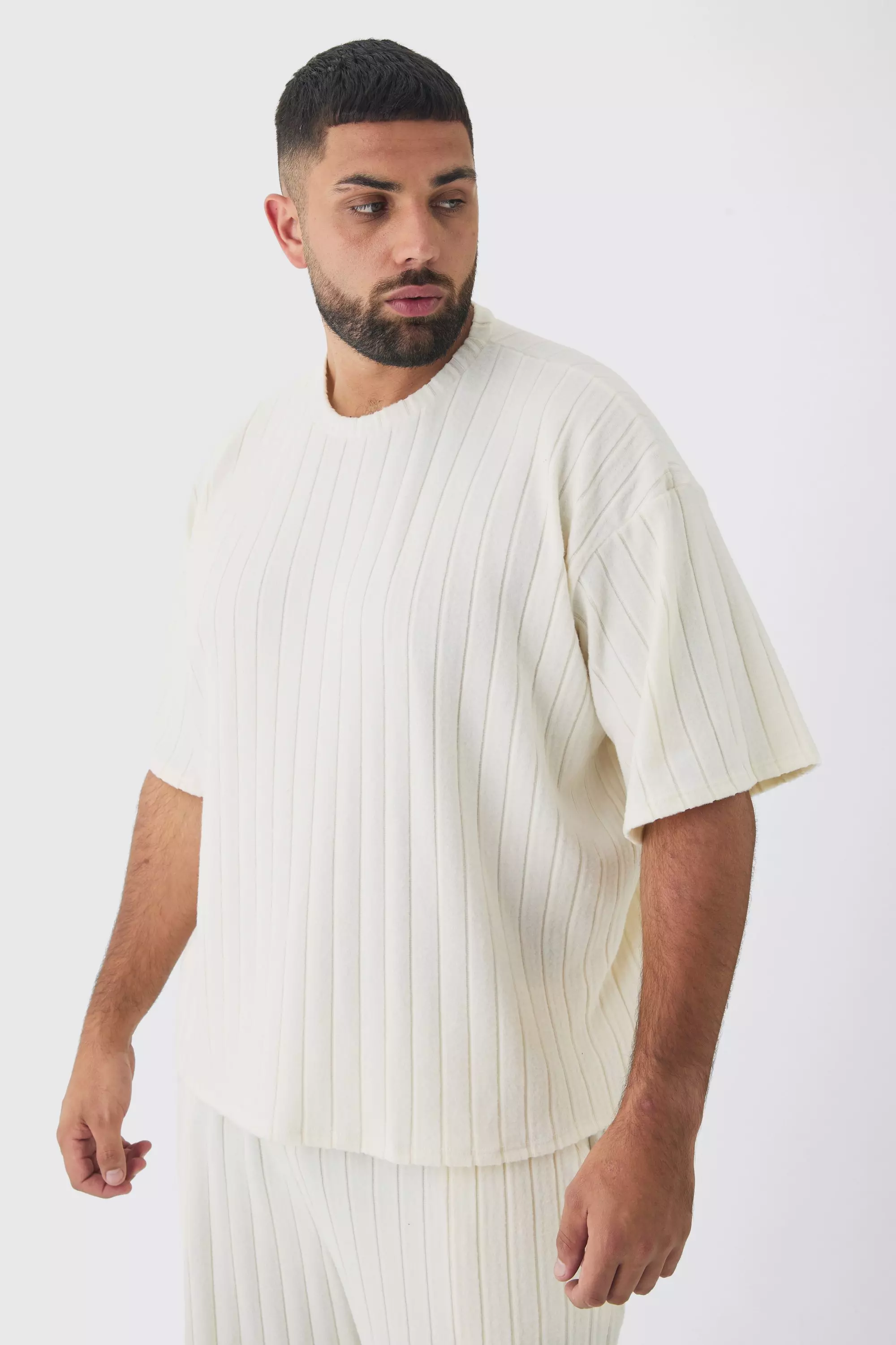 Grande taille - Ensemble avec t-shirt et jogging, Ecru autre image