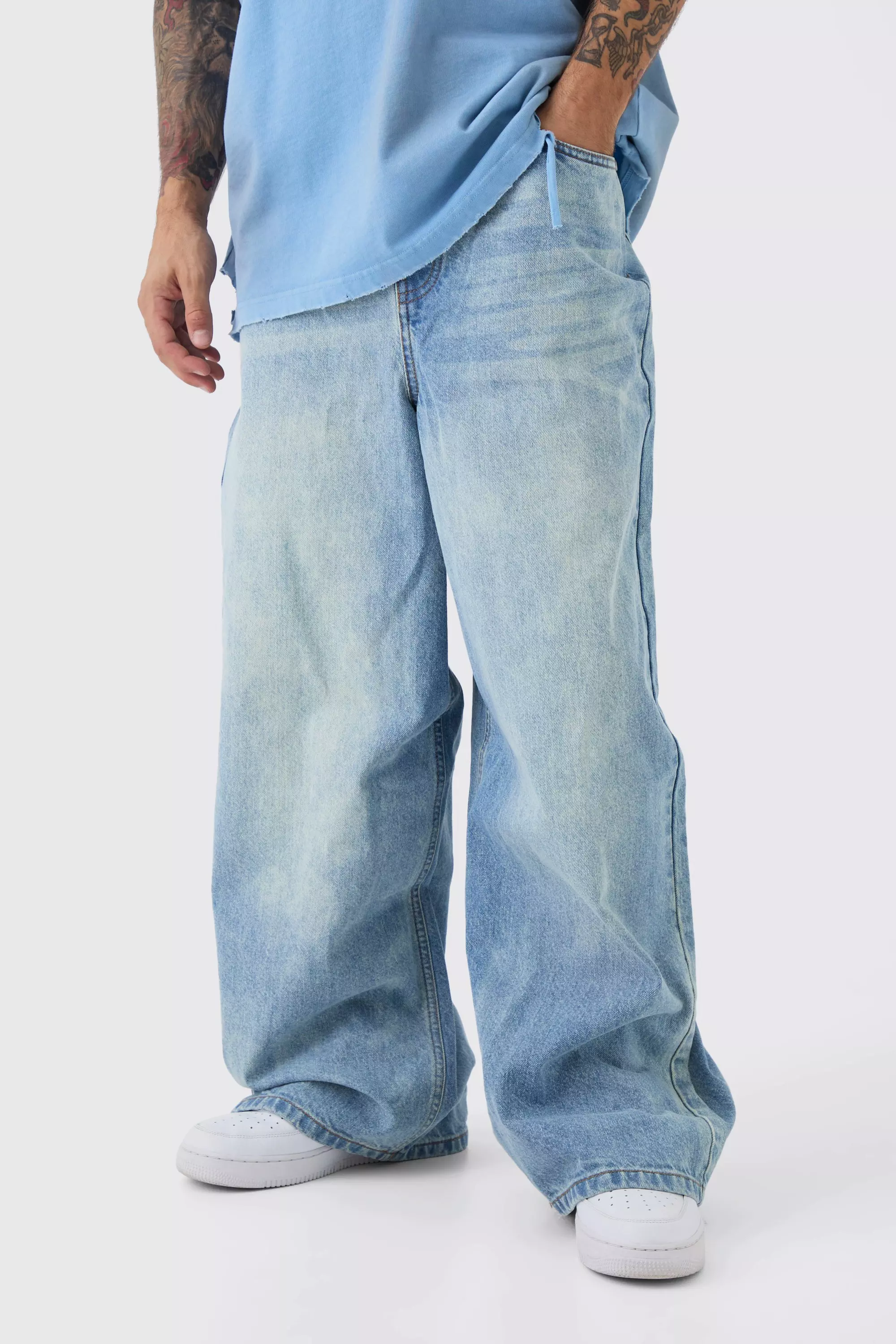 Jean parachute rigide en bleu antique, Antique blue autre image