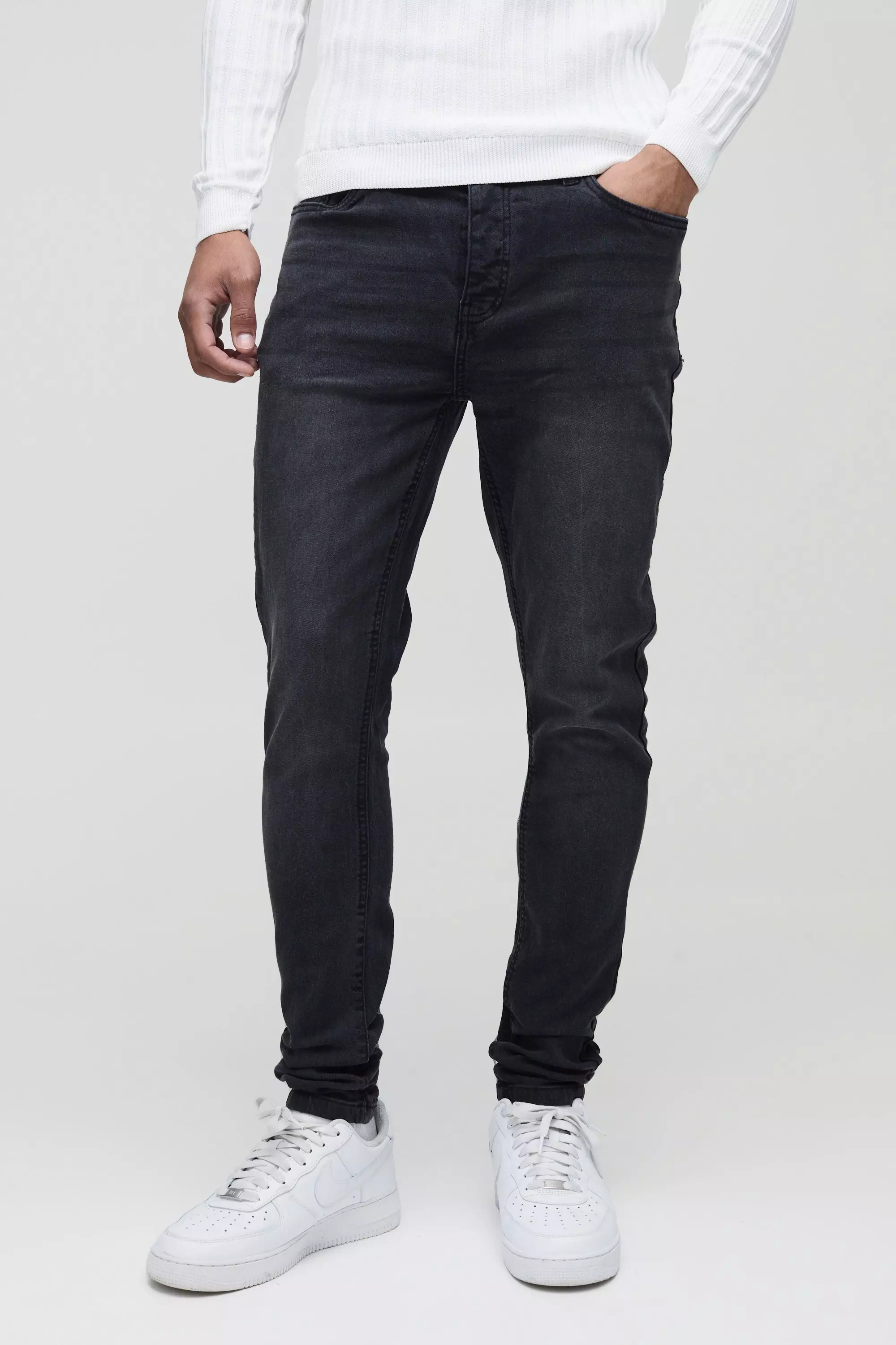 Jean skinny stretch gris foncé, Charcoal autre image