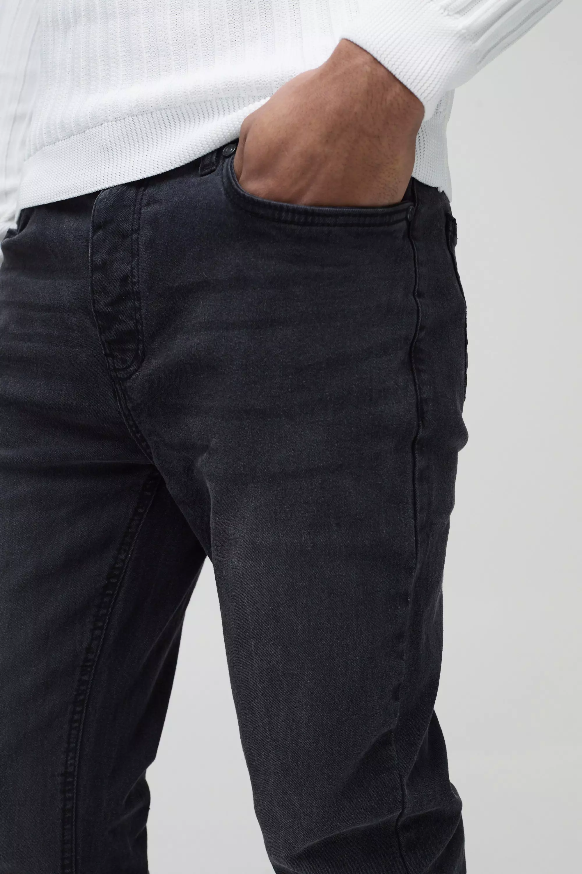 Jean skinny stretch gris foncé, Charcoal autre image