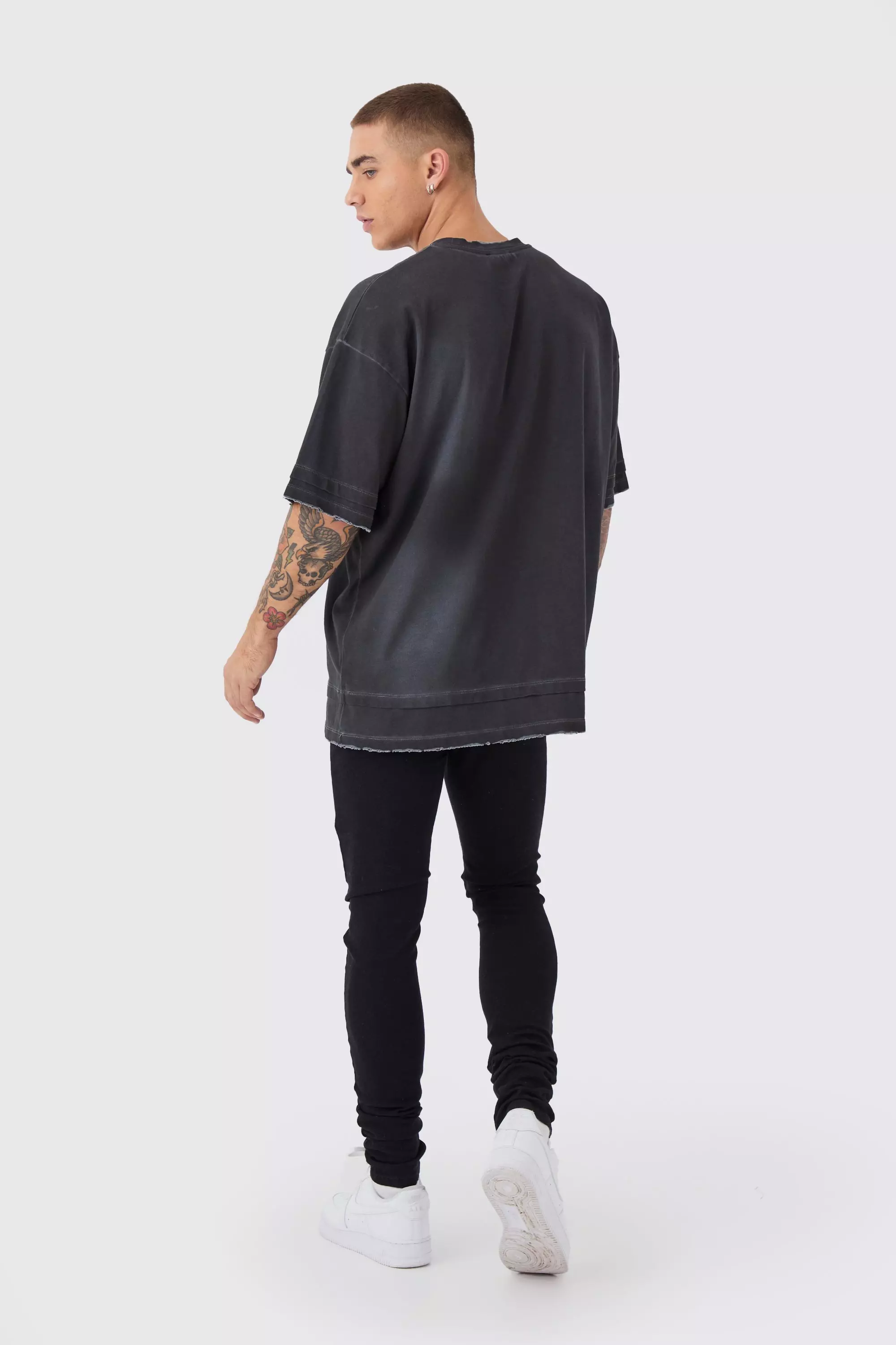 Super Skinny Stretch Jean In Light Blue | boohooMAN USA
