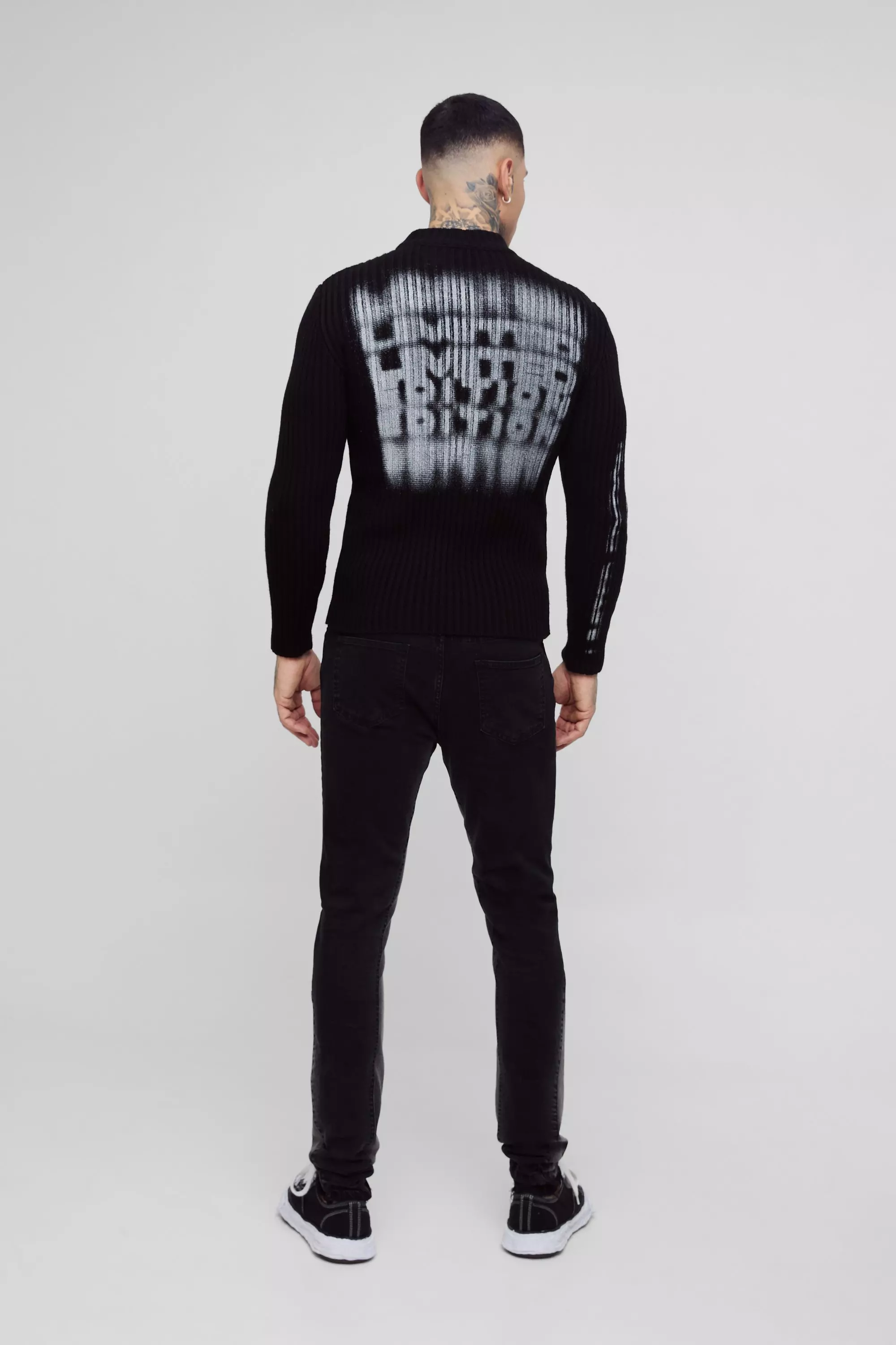 Washed black Tall Skinny Fit Contrast Gusset Pants alternative image