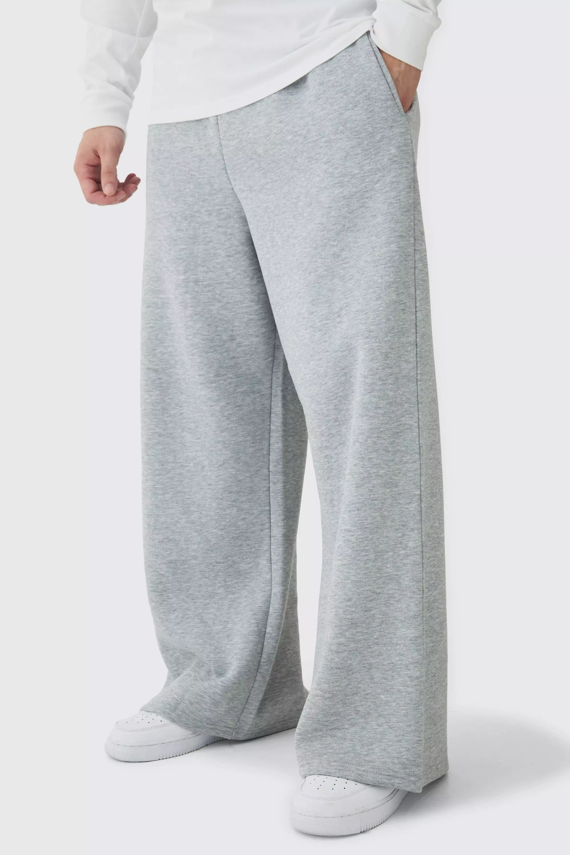 Grey marl Tall Basic Extreme Wide Leg Joggers alternative image