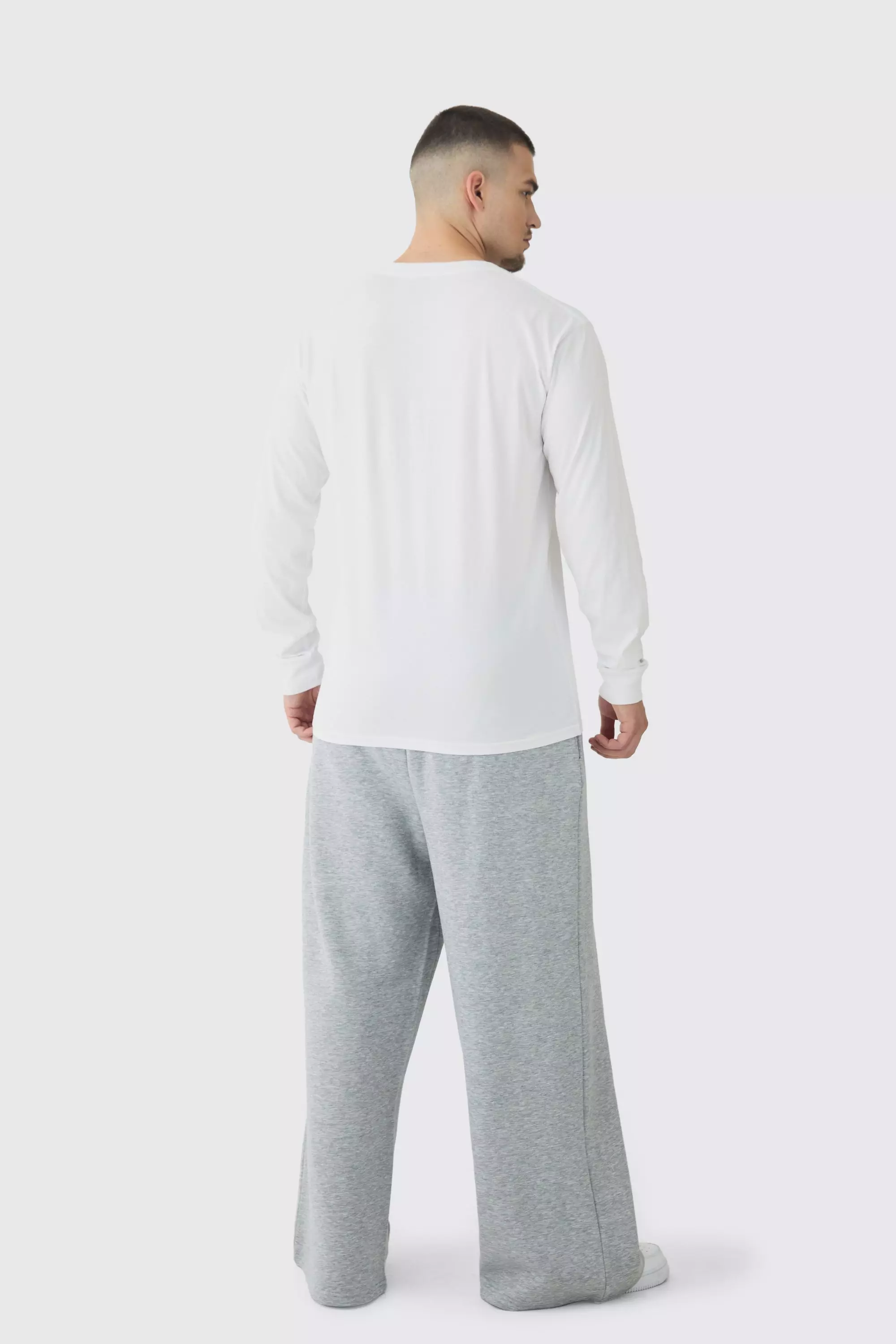 Grey marl Tall Basic Extreme Wide Leg Joggers alternative image