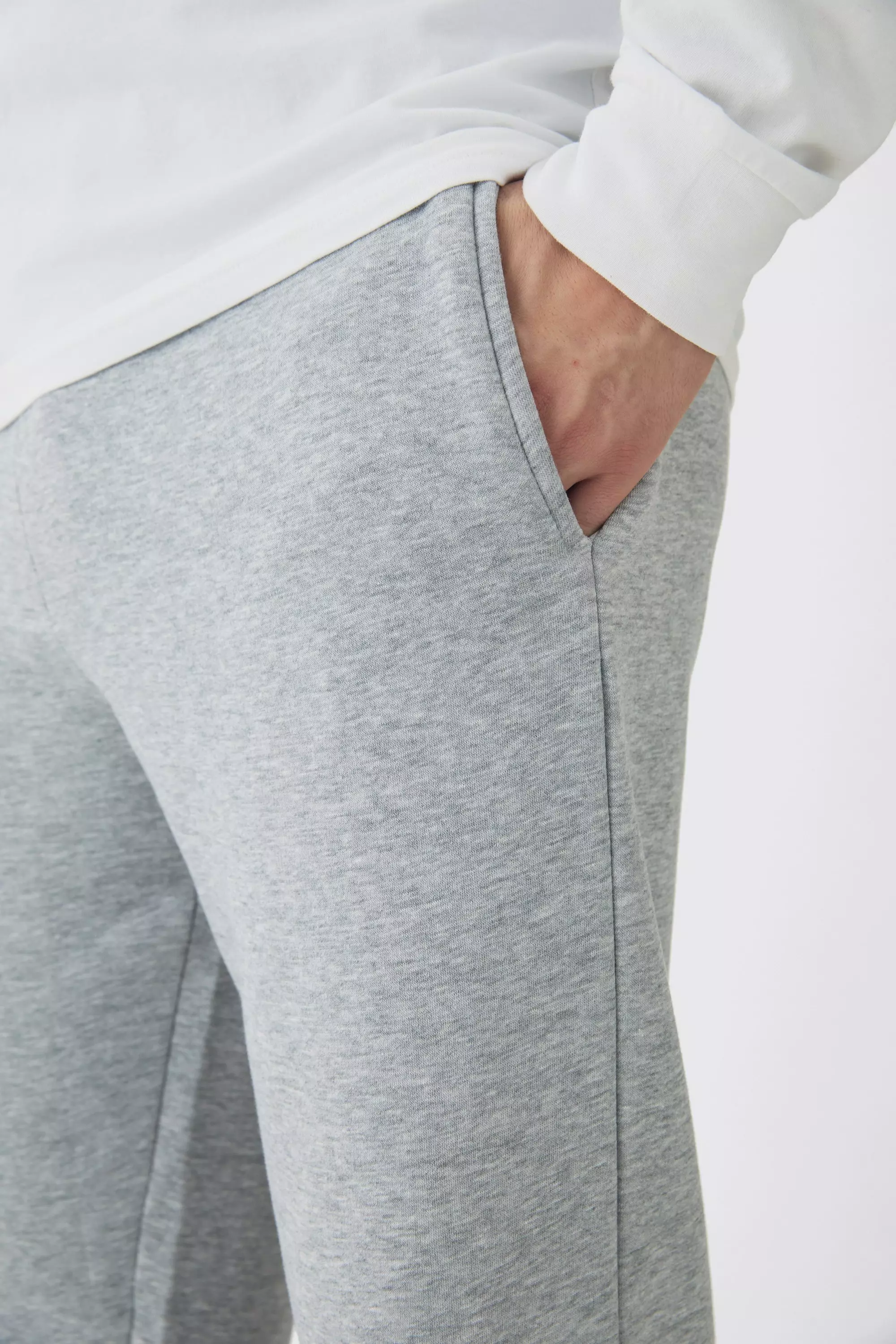 Pantaloni Tuta Tall Basic Rilassati, Grey marl immagine alternativa