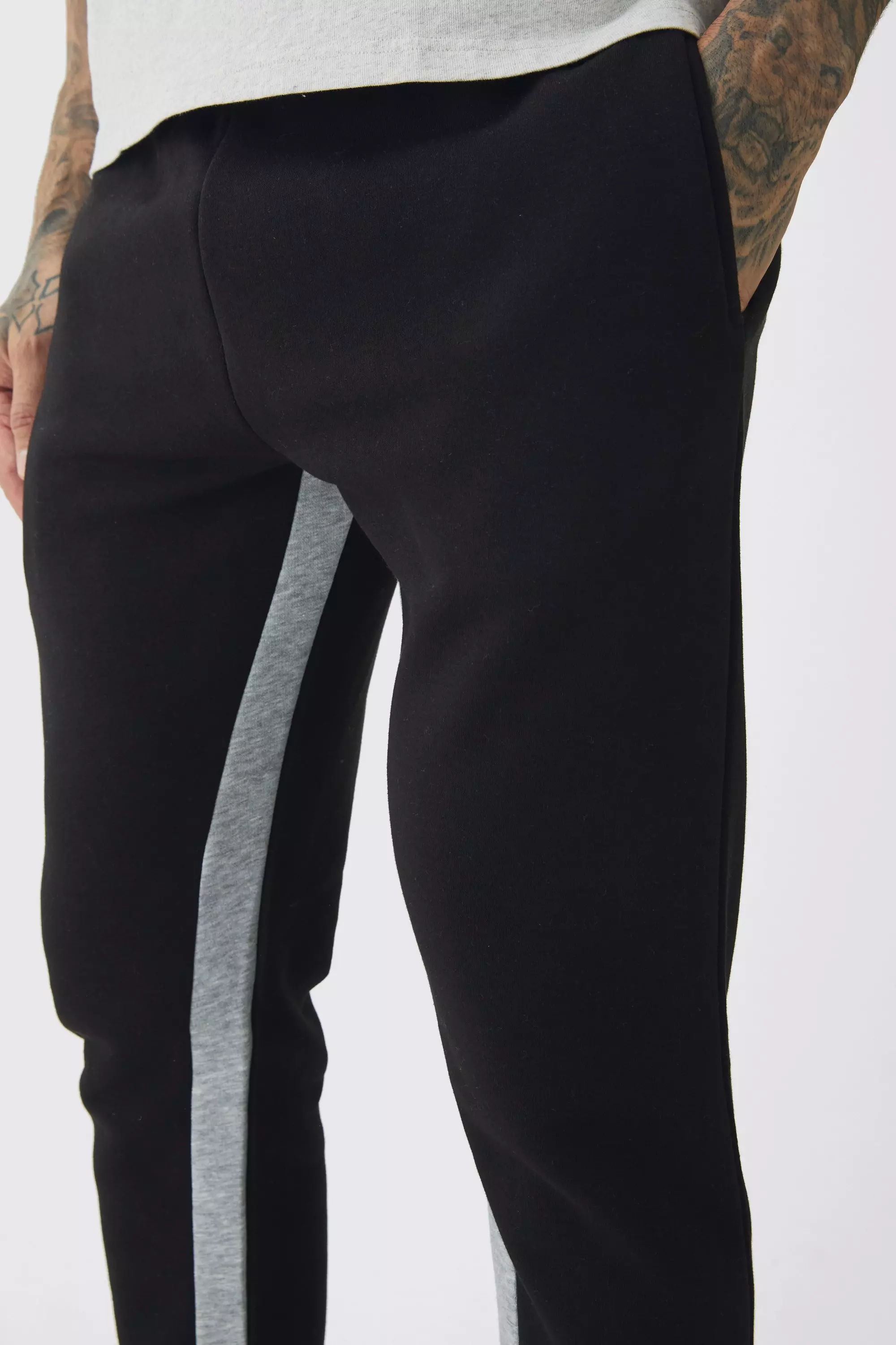 Black Tall Stacked Fit Gusset Joggers alternative image