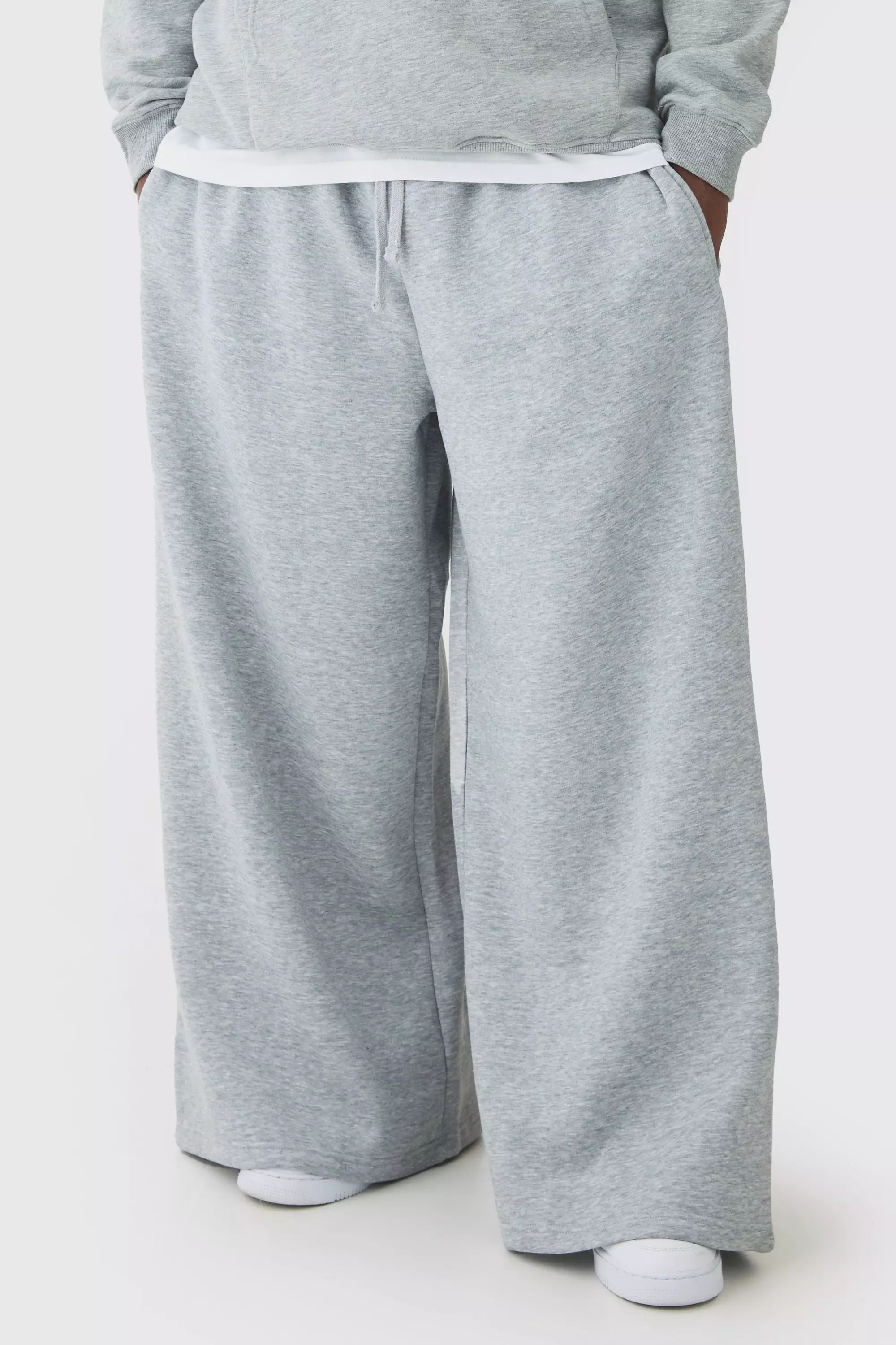 Grey marl Plus Basic Extreme Wide Leg Joggers alternative image