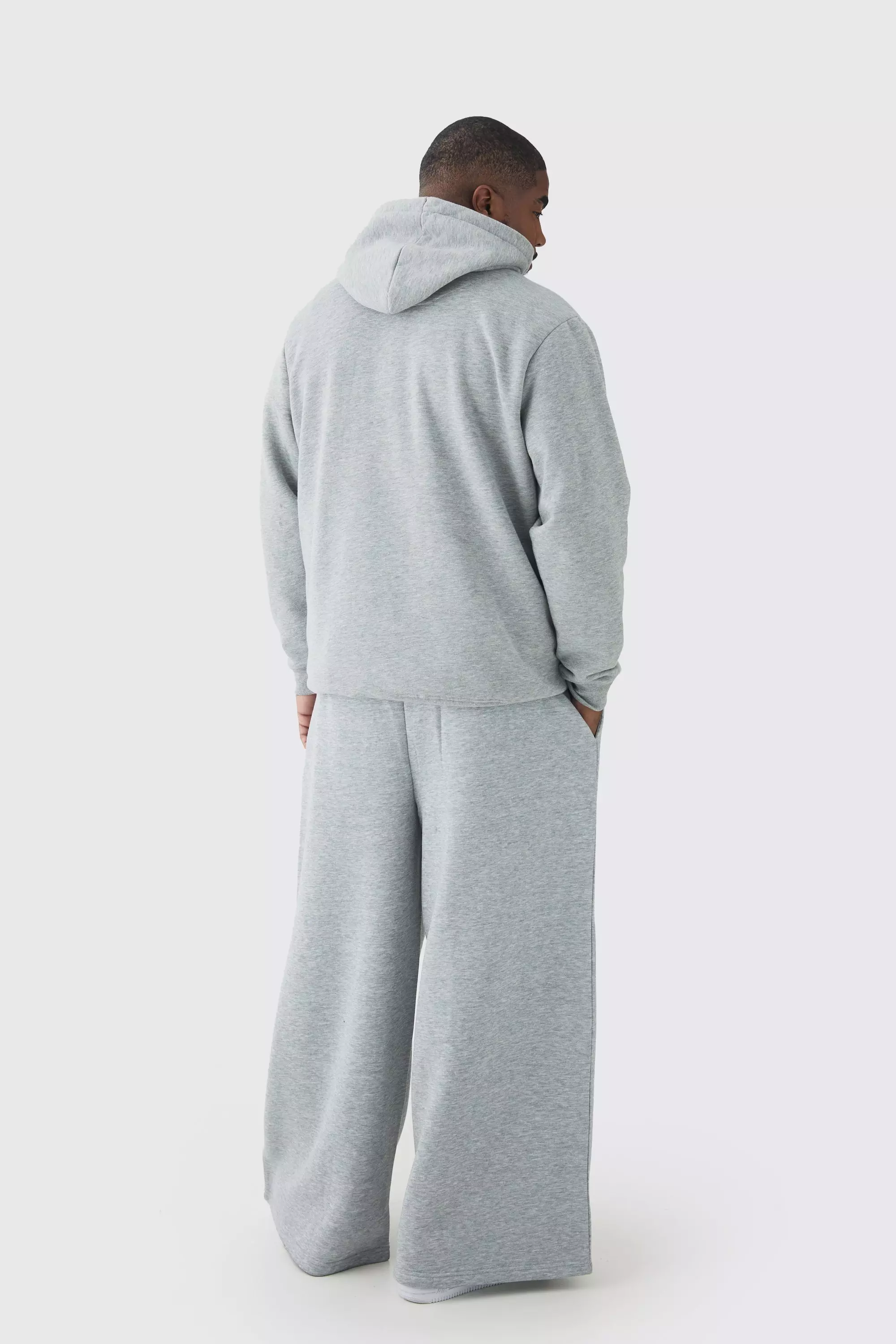 Grey marl Plus Basic Extreme Wide Leg Joggers alternative image
