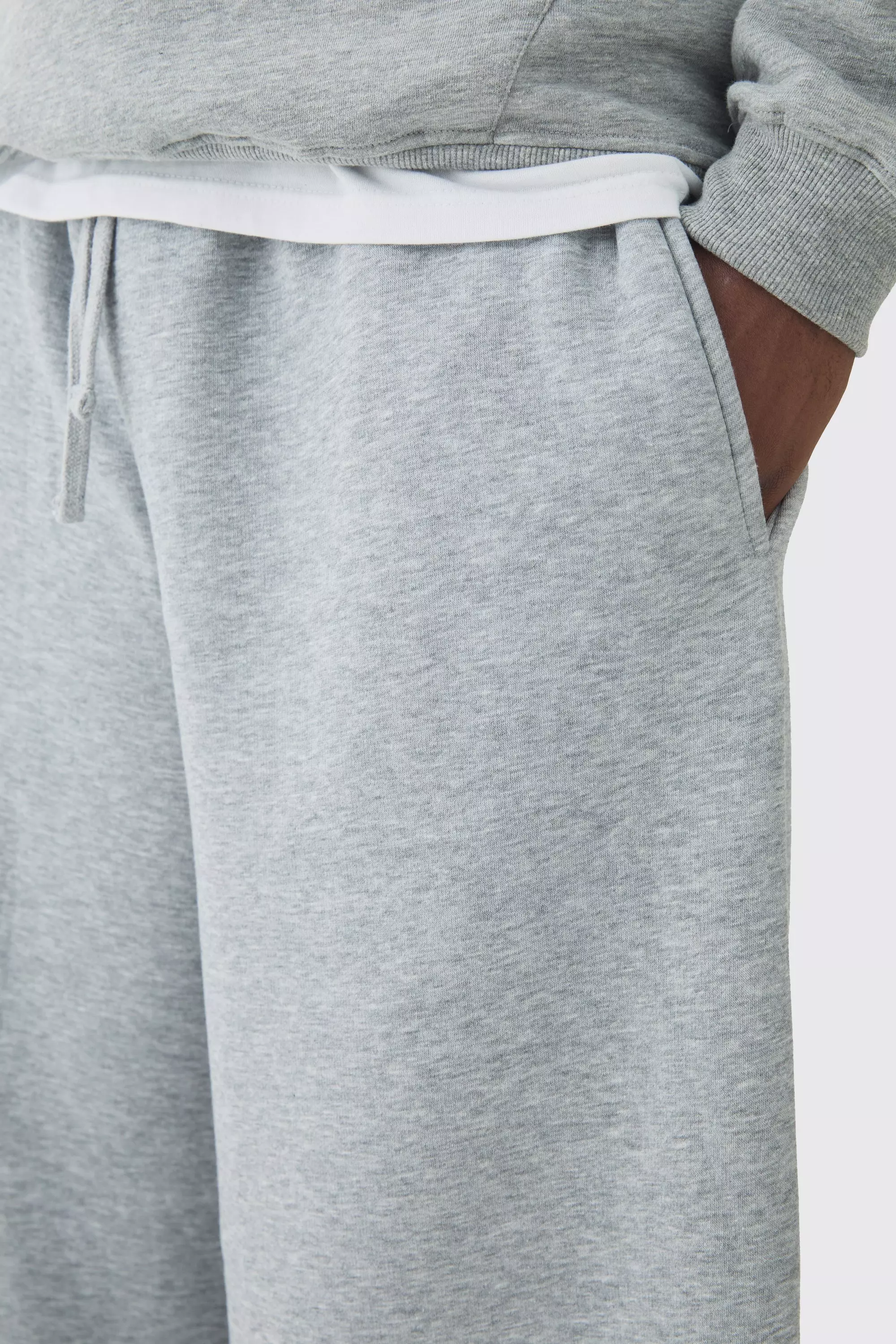 Grey marl Plus Basic Extreme Wide Leg Joggers alternative image