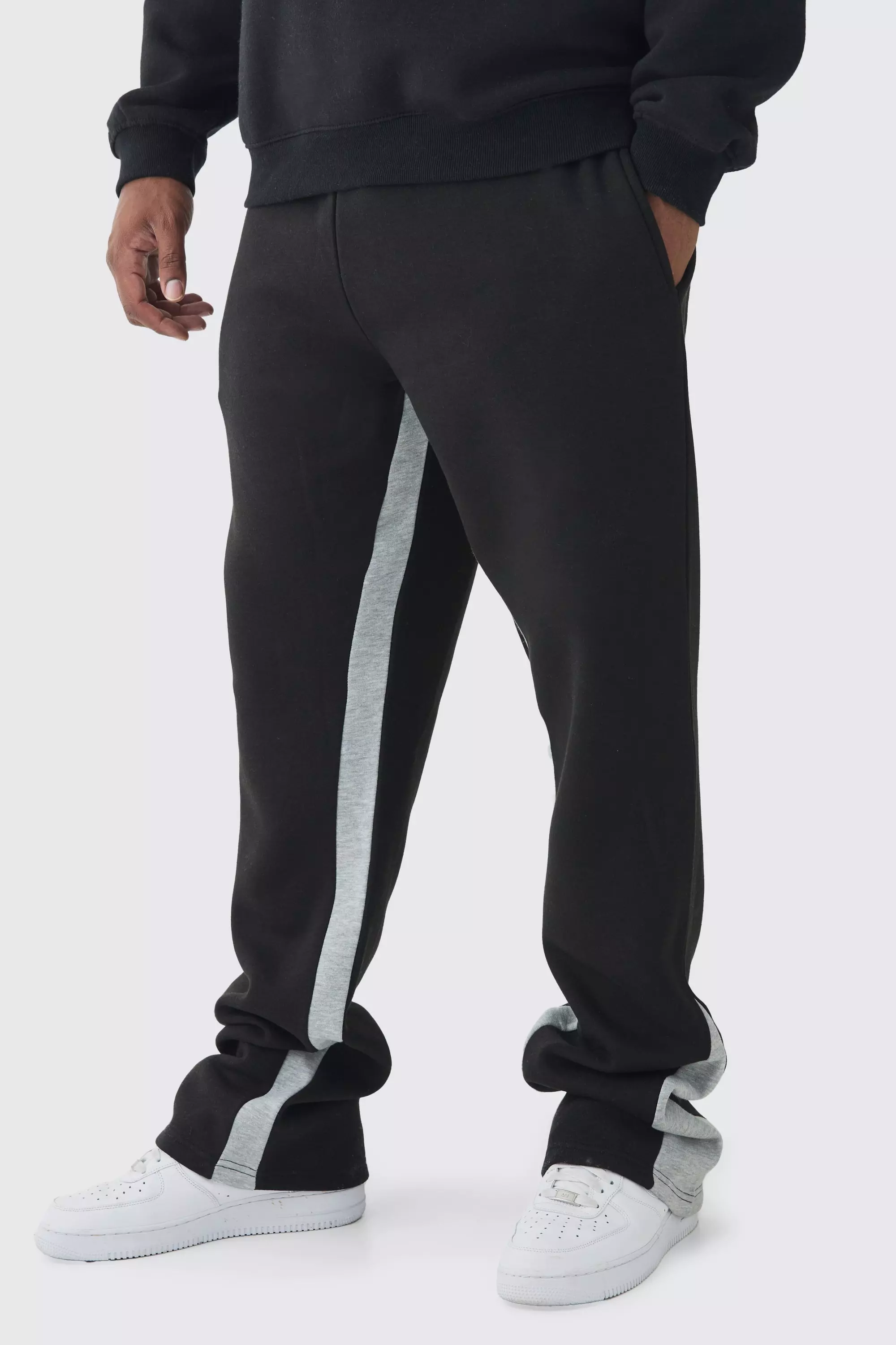 Black Plus Stacked Fit Gusset Joggers alternative image