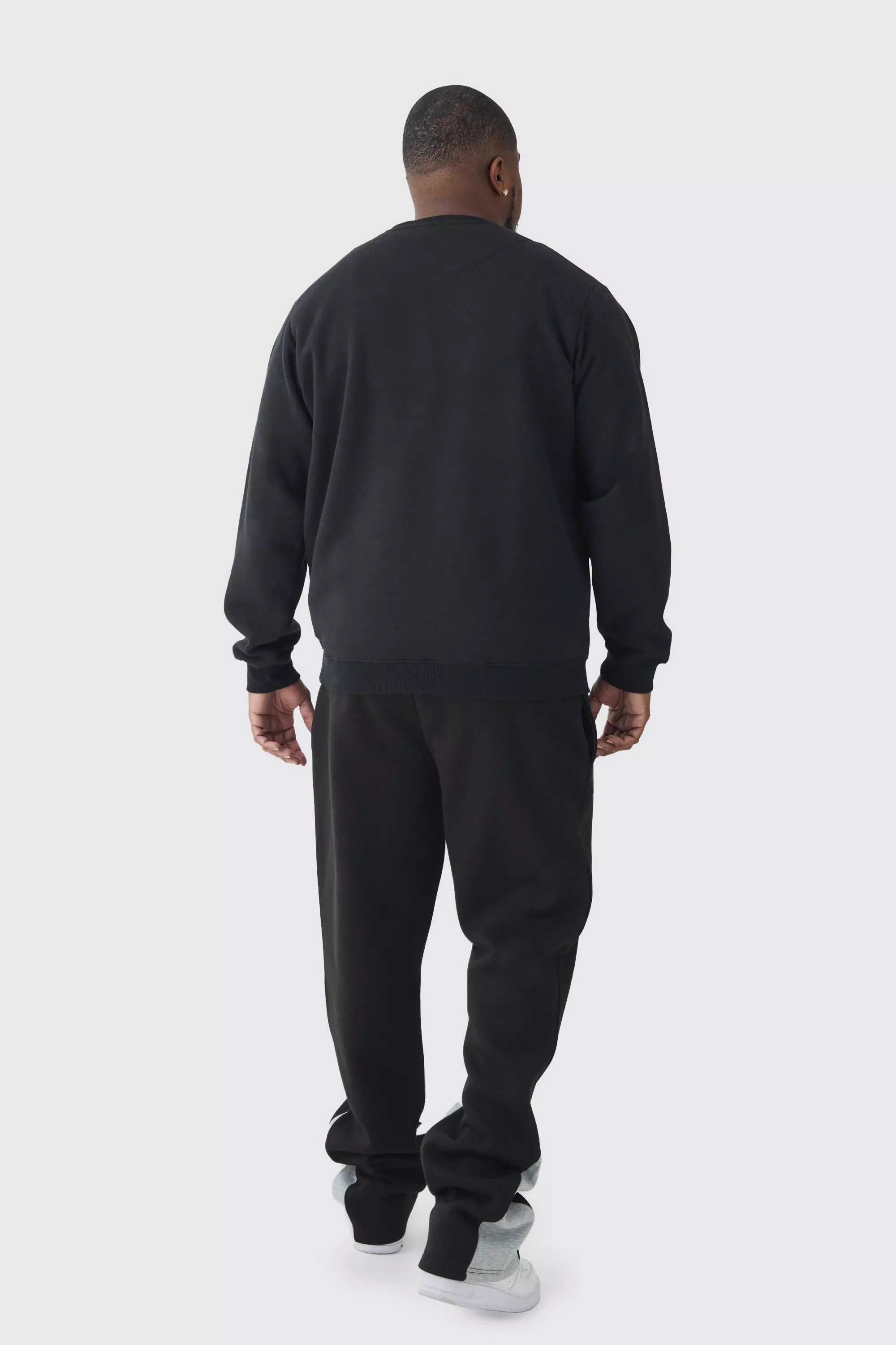 Black Plus Stacked Fit Gusset Joggers alternative image