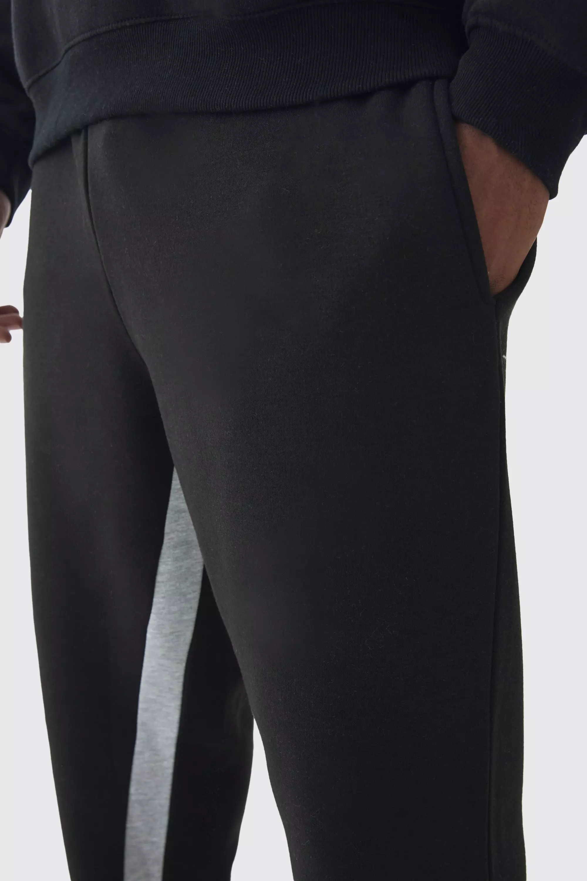 Black Plus Stacked Fit Gusset Joggers alternative image