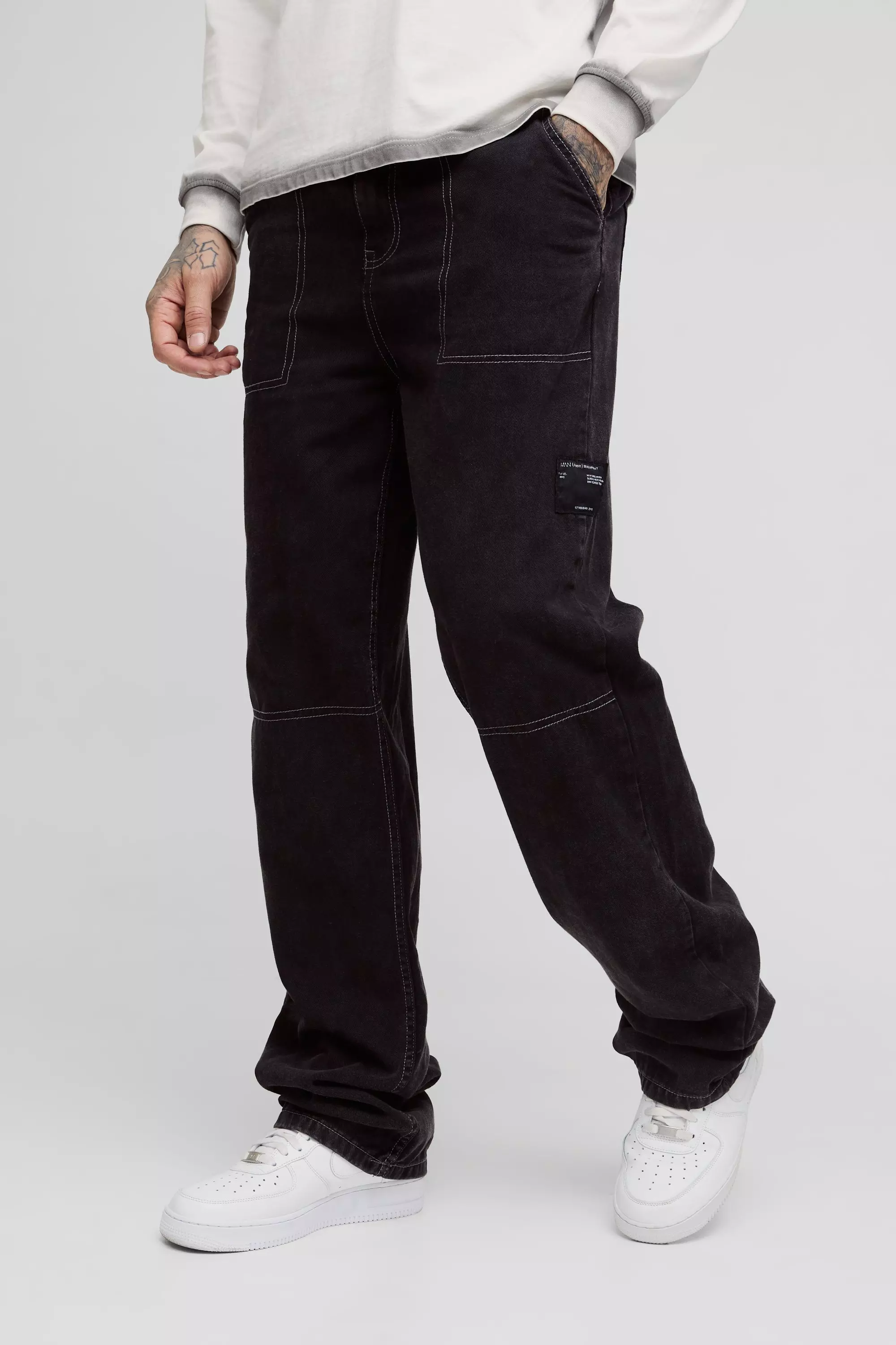 Tall Relaxed Fit Worker Trouser Black