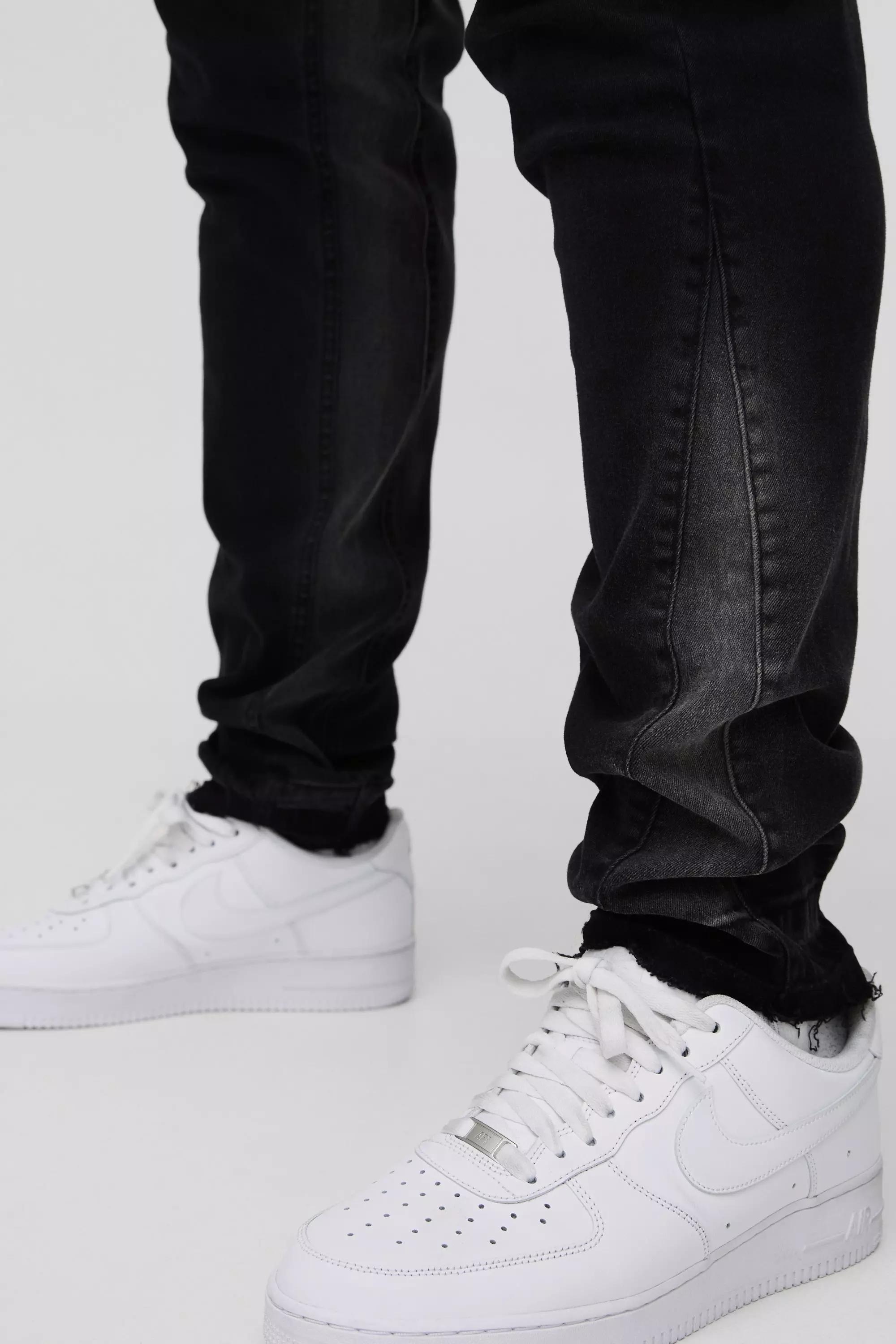 Washed black Plus Skinny Fit Contrast Gusset Pants alternative image