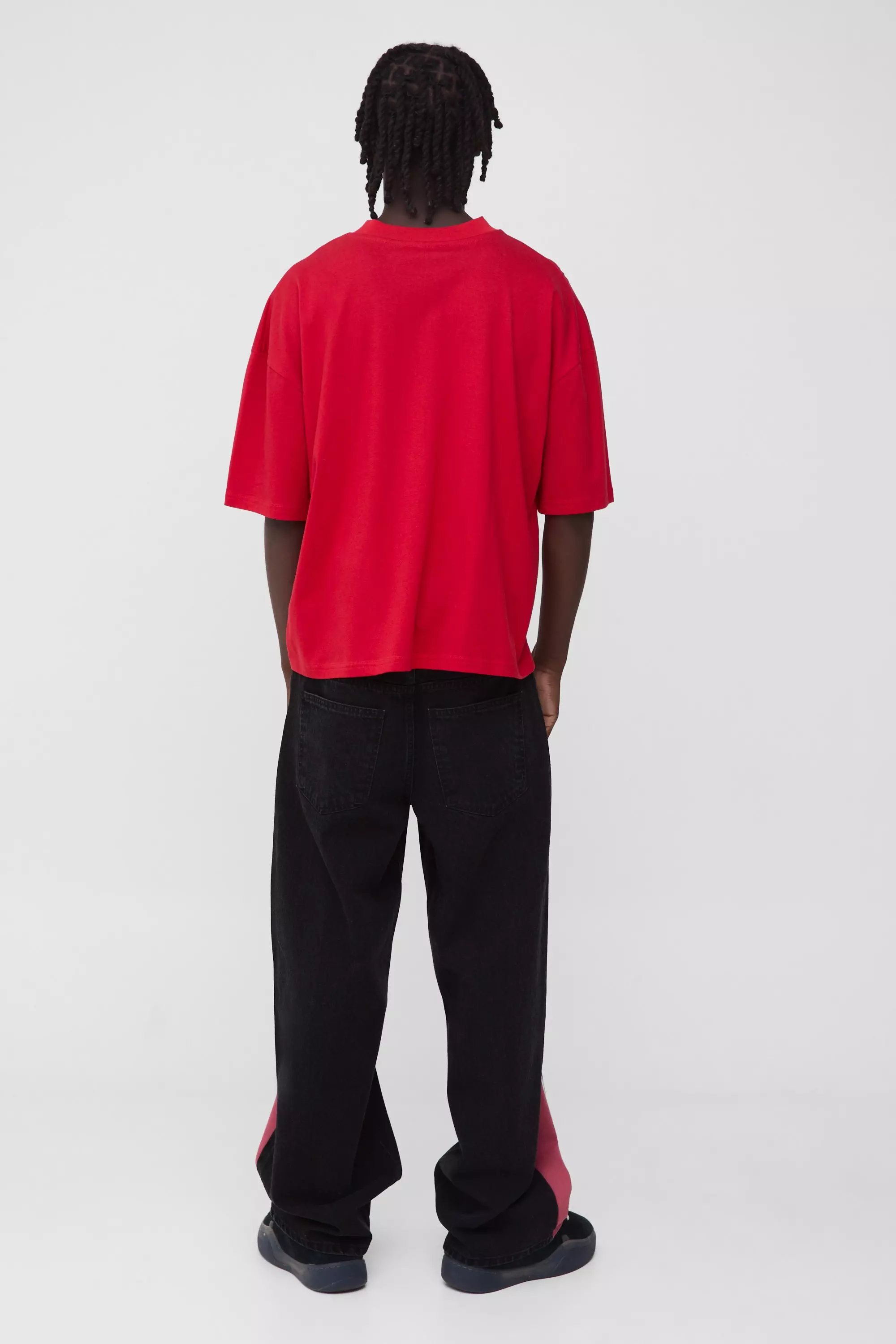 Black Baggy Rigid Moto Panelled Denim Jeans alternative image