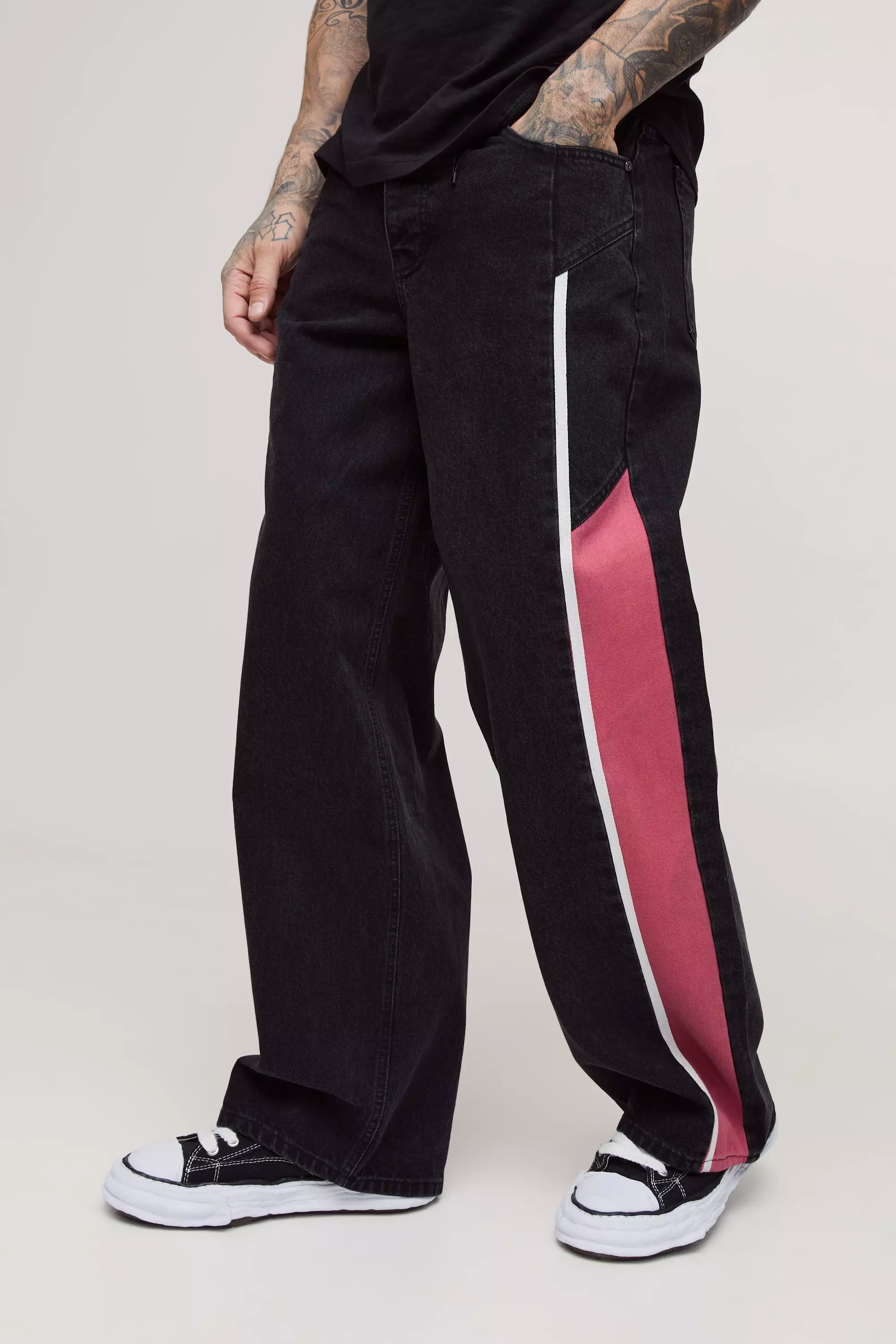 Jeans Da Moto Tall Extra Comodi Con Pannelli, Black immagine alternativa