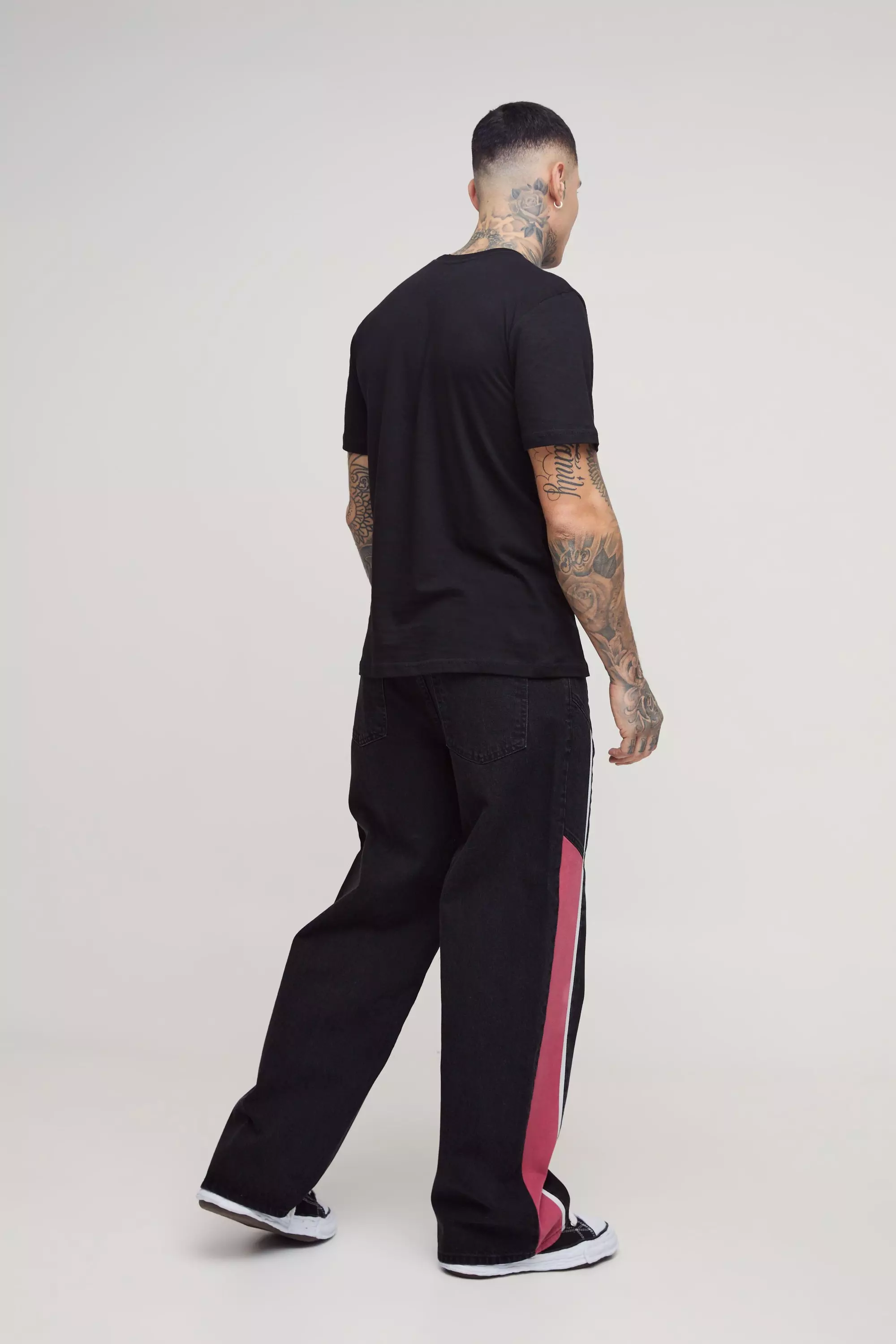 Jeans Da Moto Tall Extra Comodi Con Pannelli, Black immagine alternativa
