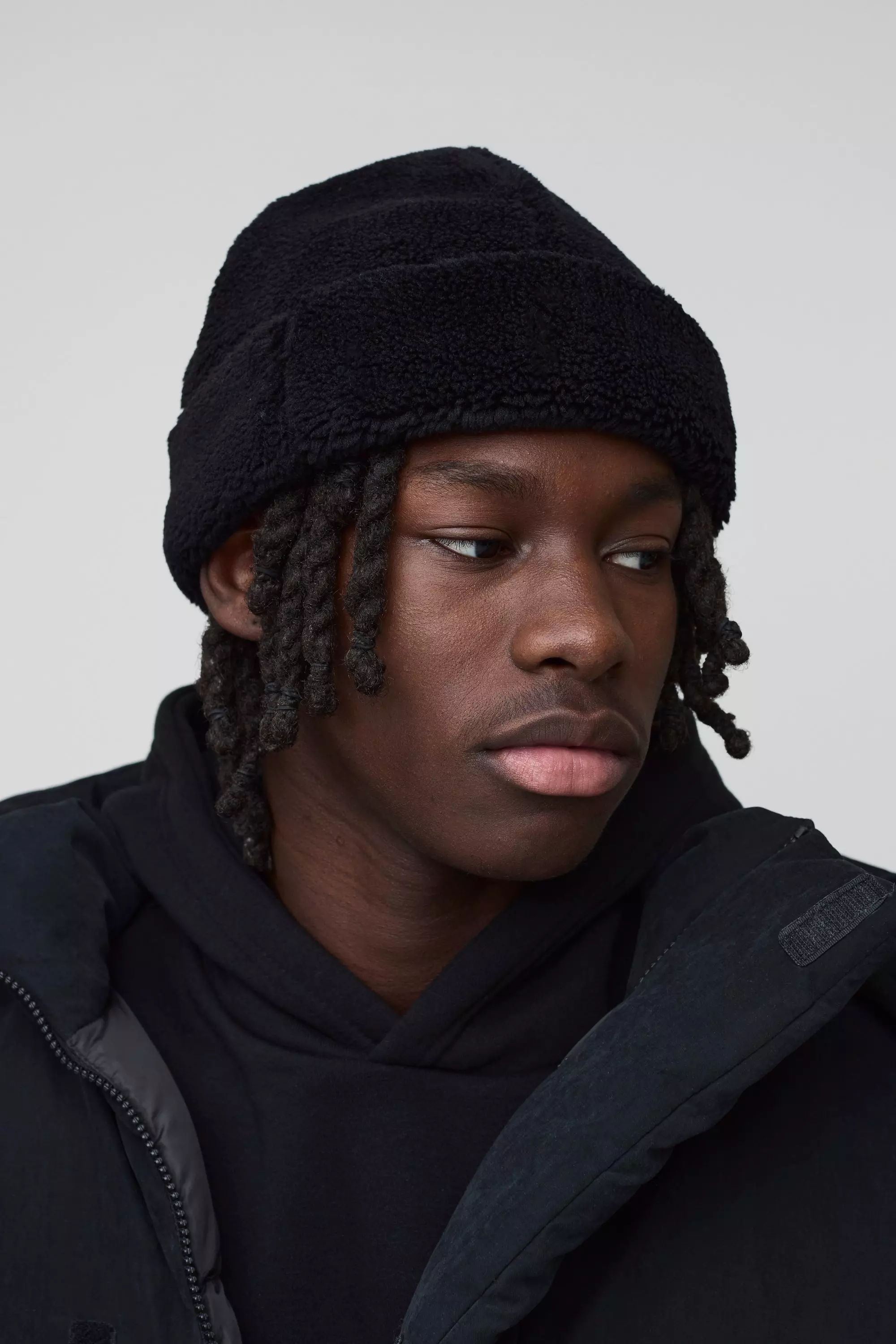 Berretto Beanie Micro In Pile Borg, Black immagine alternativa